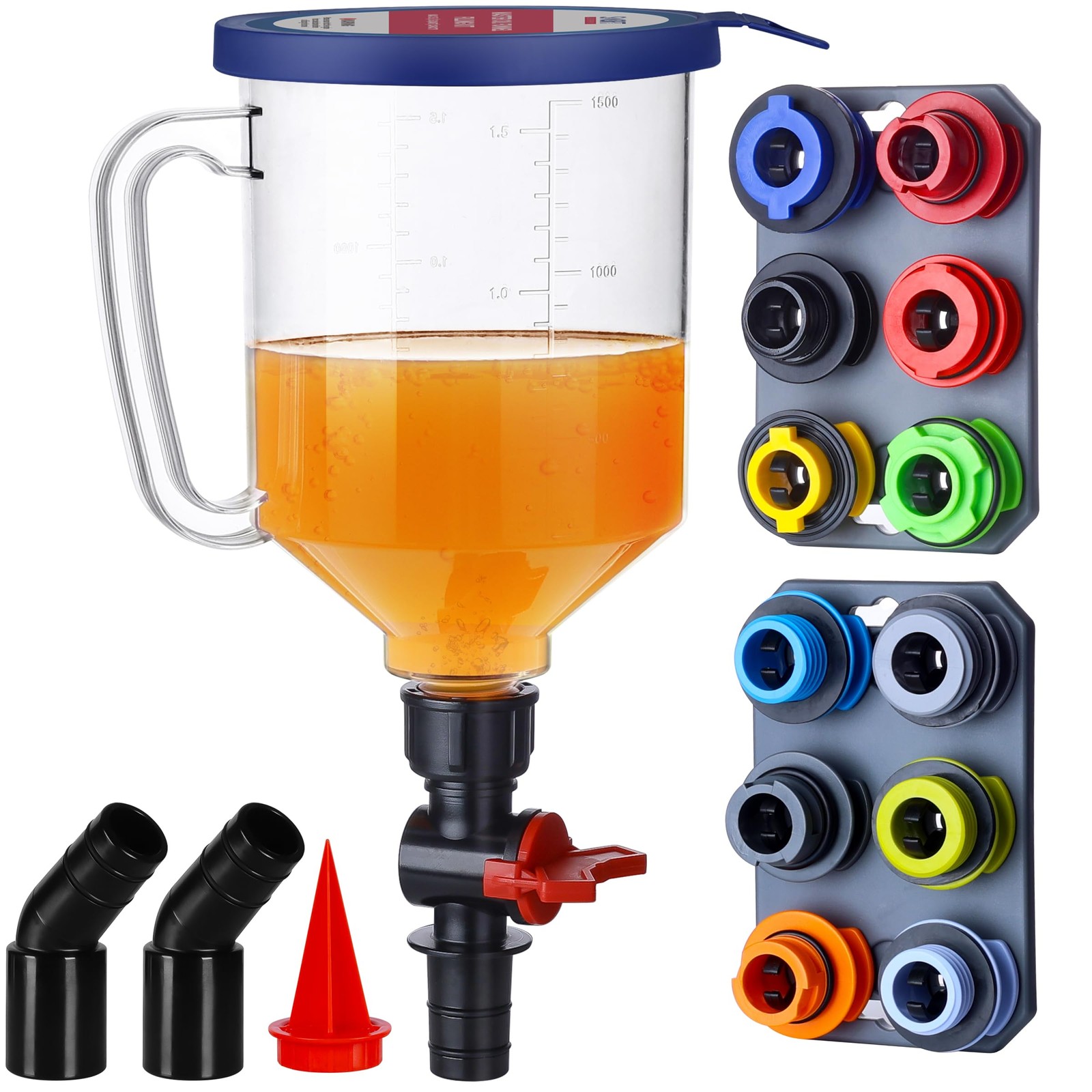 SMART JERRY Spill-Proof Engine Oil Funnel Kit, 1.6 QT