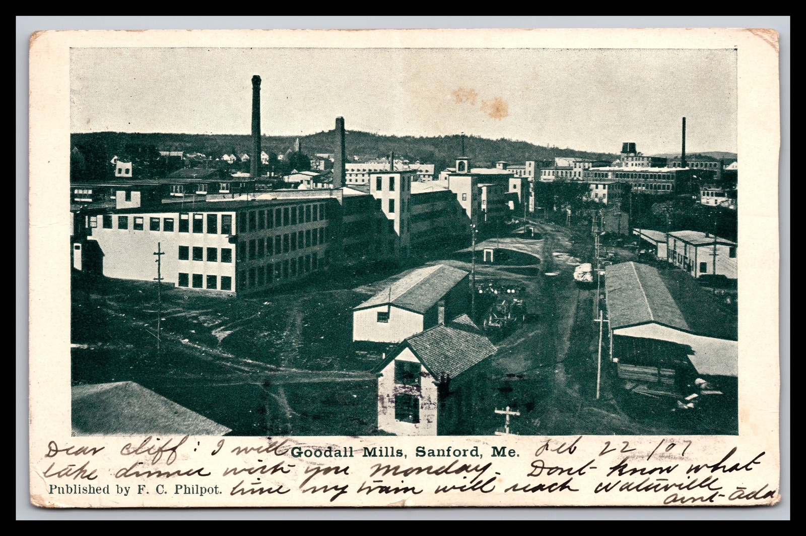 Post Card - Goodall Mills, Sanford, Maine