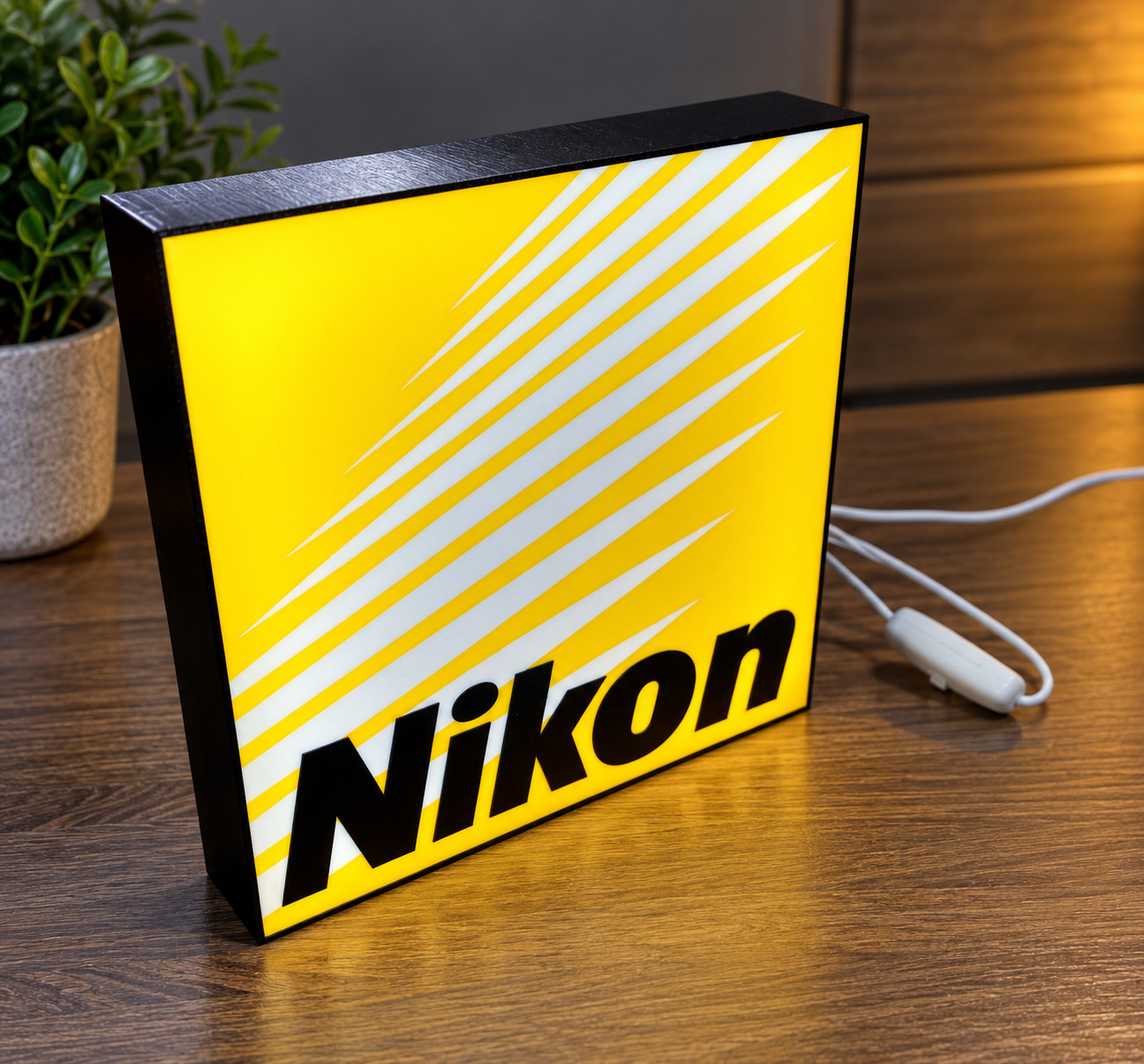 Nikon Logo Light Box 3D Printed USB LED Lamp Neon Sign For Camera Decorative 7in