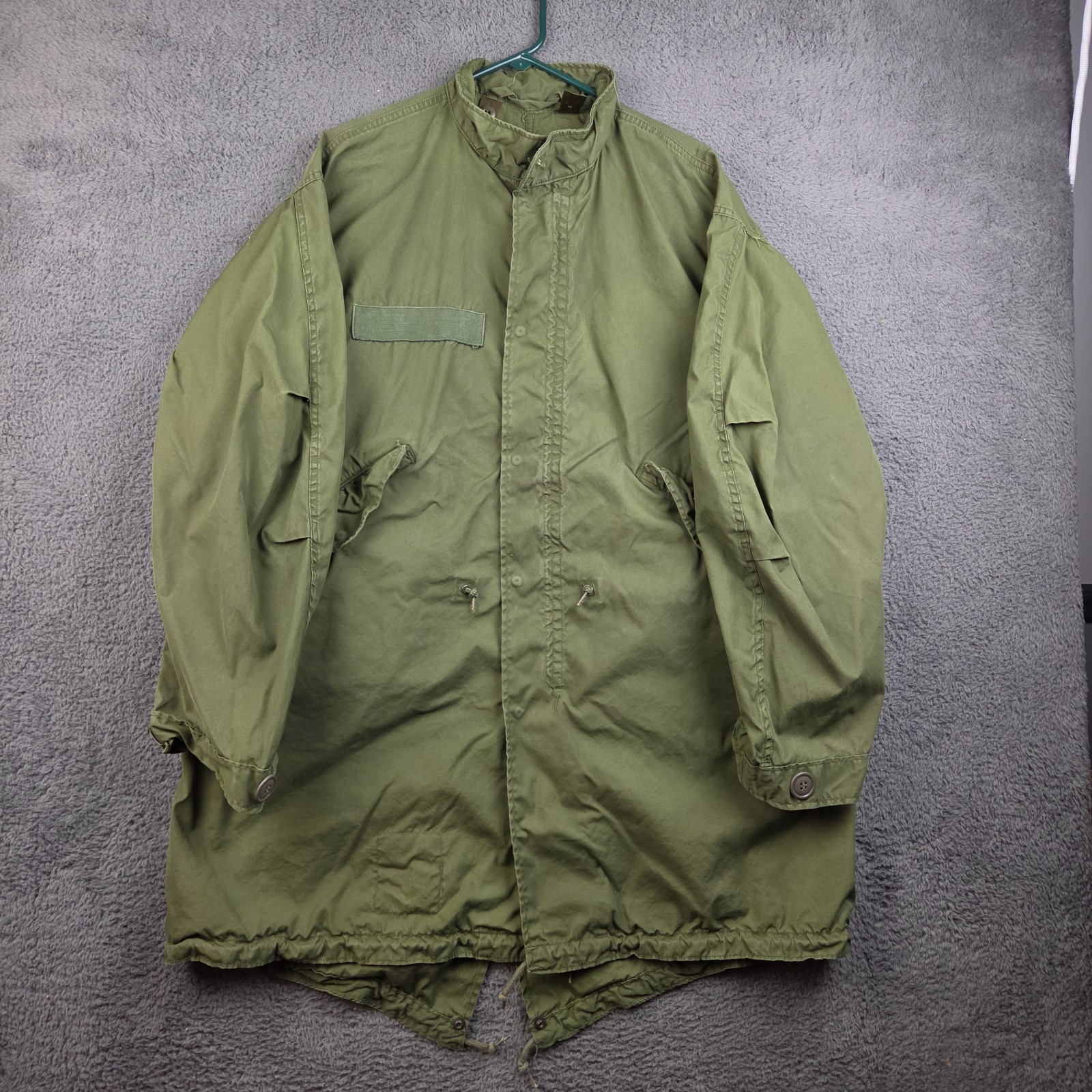 Vintage 1972 US Army M-65 Fishtail Parka Shell OG-107 Small Regular Wynn USA