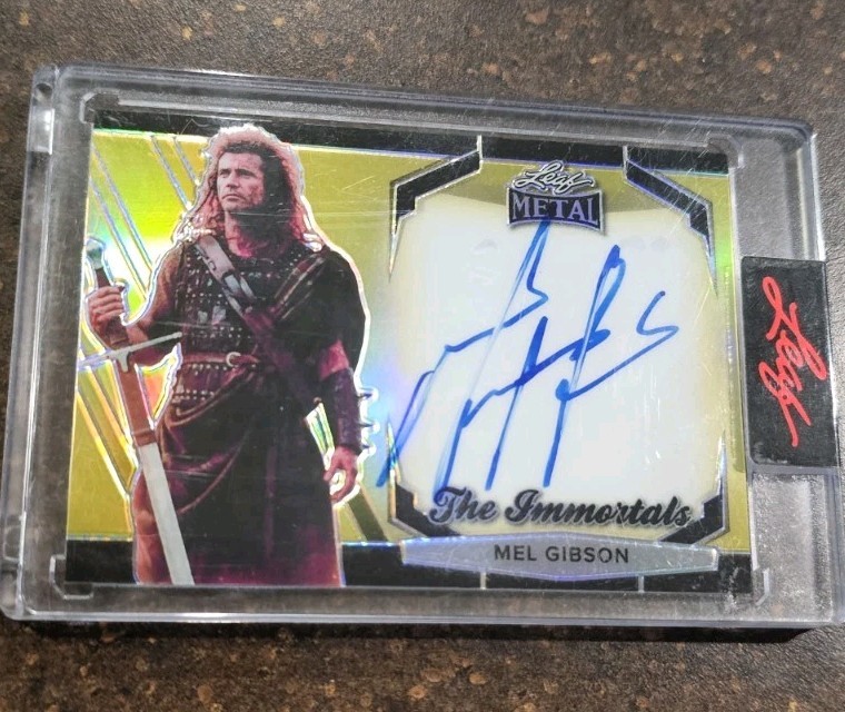 Mel Gibson 2025 Leaf Metal Pop Century BraveHeart On-Card Autograph /100 Auto 