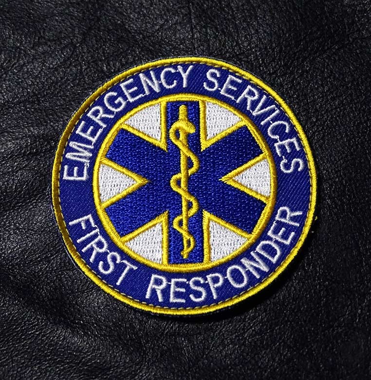 EMERGENCY FIRST RESPONDER  MEDIC EMS FIRE FIGHTER EMT IRON ON PATCH BY MILTACUSA