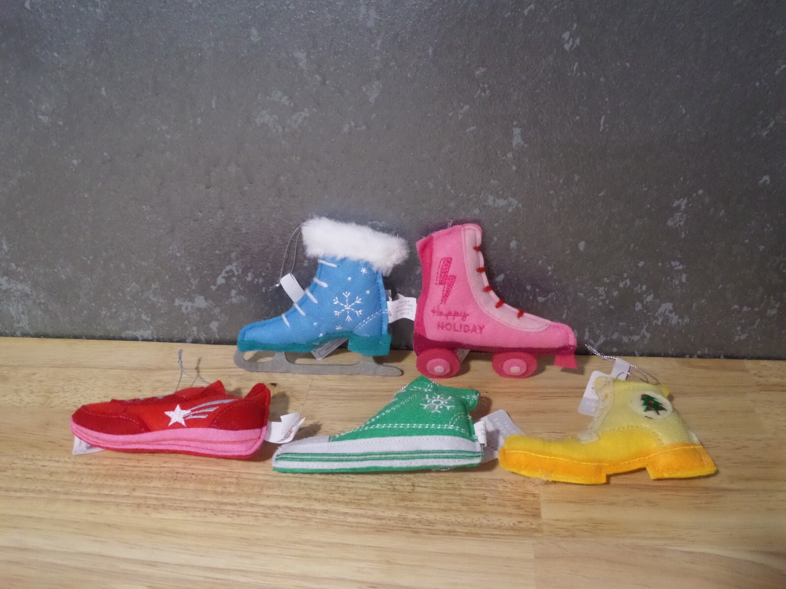 Set of 5 - Target Wondershop Christmas 2023 Felt Shoe Ornaments Roller Blade
