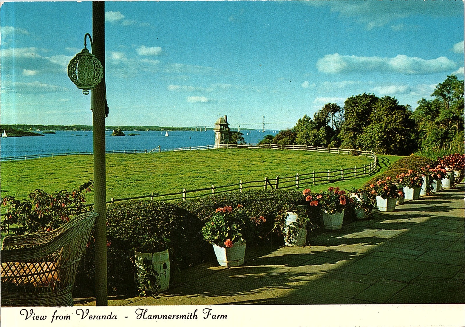 Vintage Postcard Hammersmith Farm Newport Rhode Island Kennedy Summer White Hous