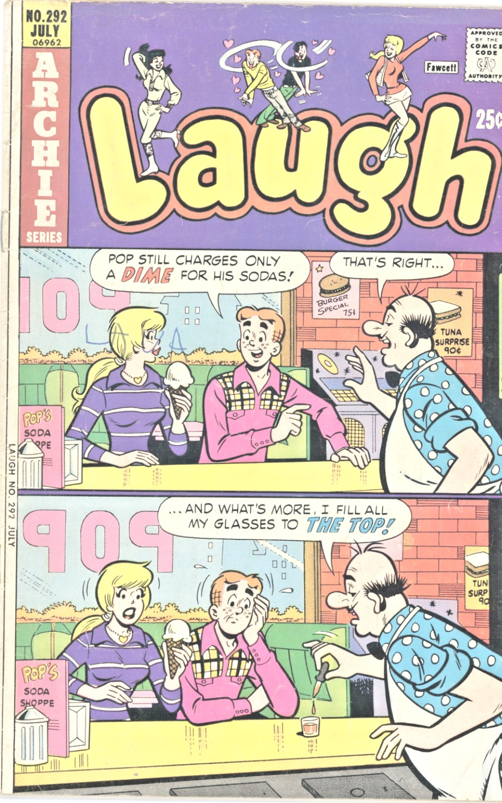 Archie Series Comics Laugh Comic Book Issue #292 1975