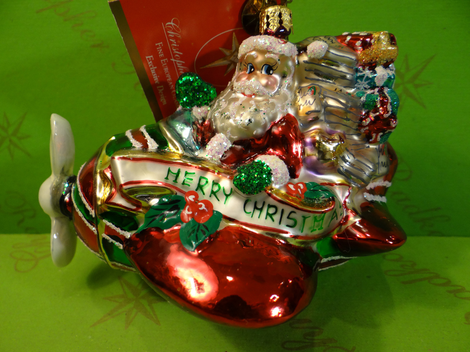 Christopher Radko Peppermint Flyer Ornament