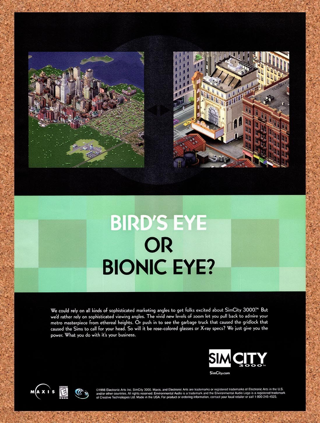 1999 Sim City 3000 PC Original Advertisement / Retro Promo v3