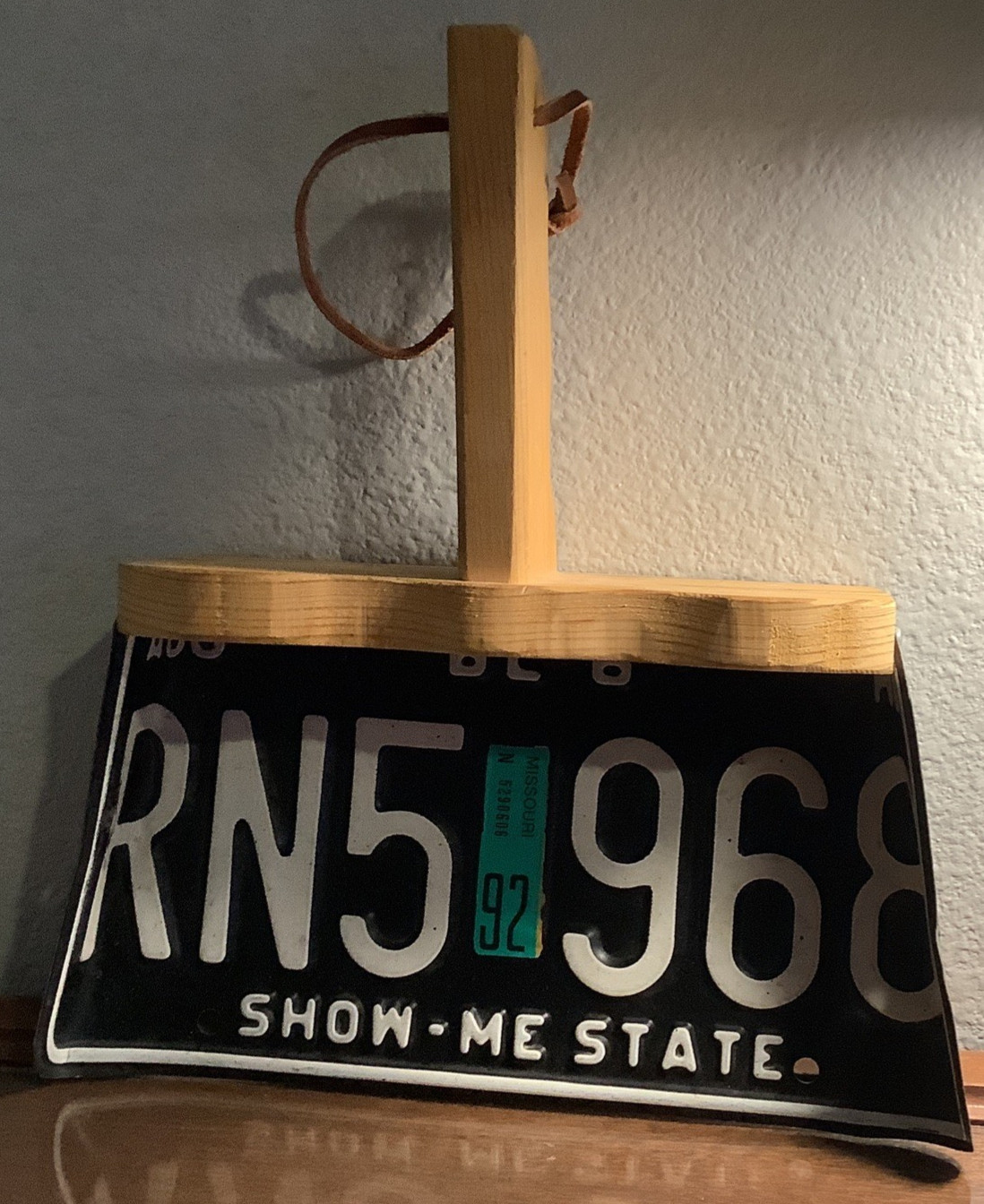 Vintage Missouri License Plate Dust Pan – Handmade Folk Art Rustic Decor NEW WOT