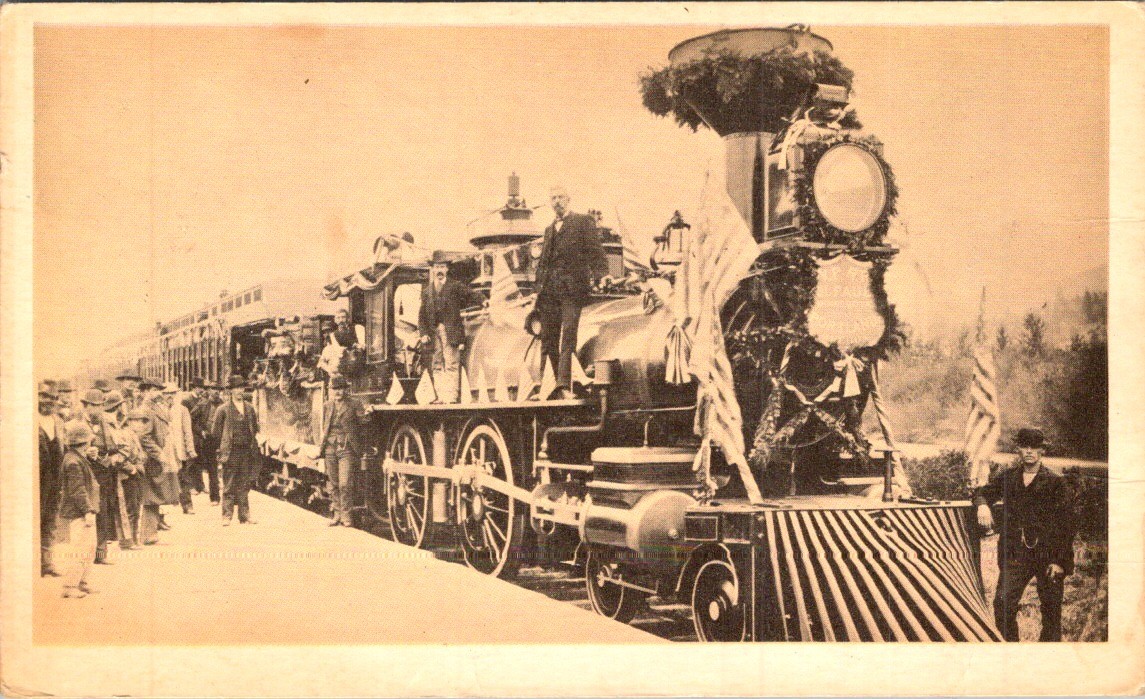 Northern Pacific Railway 1883 Last Spike Excursion Photo Card Engine 154