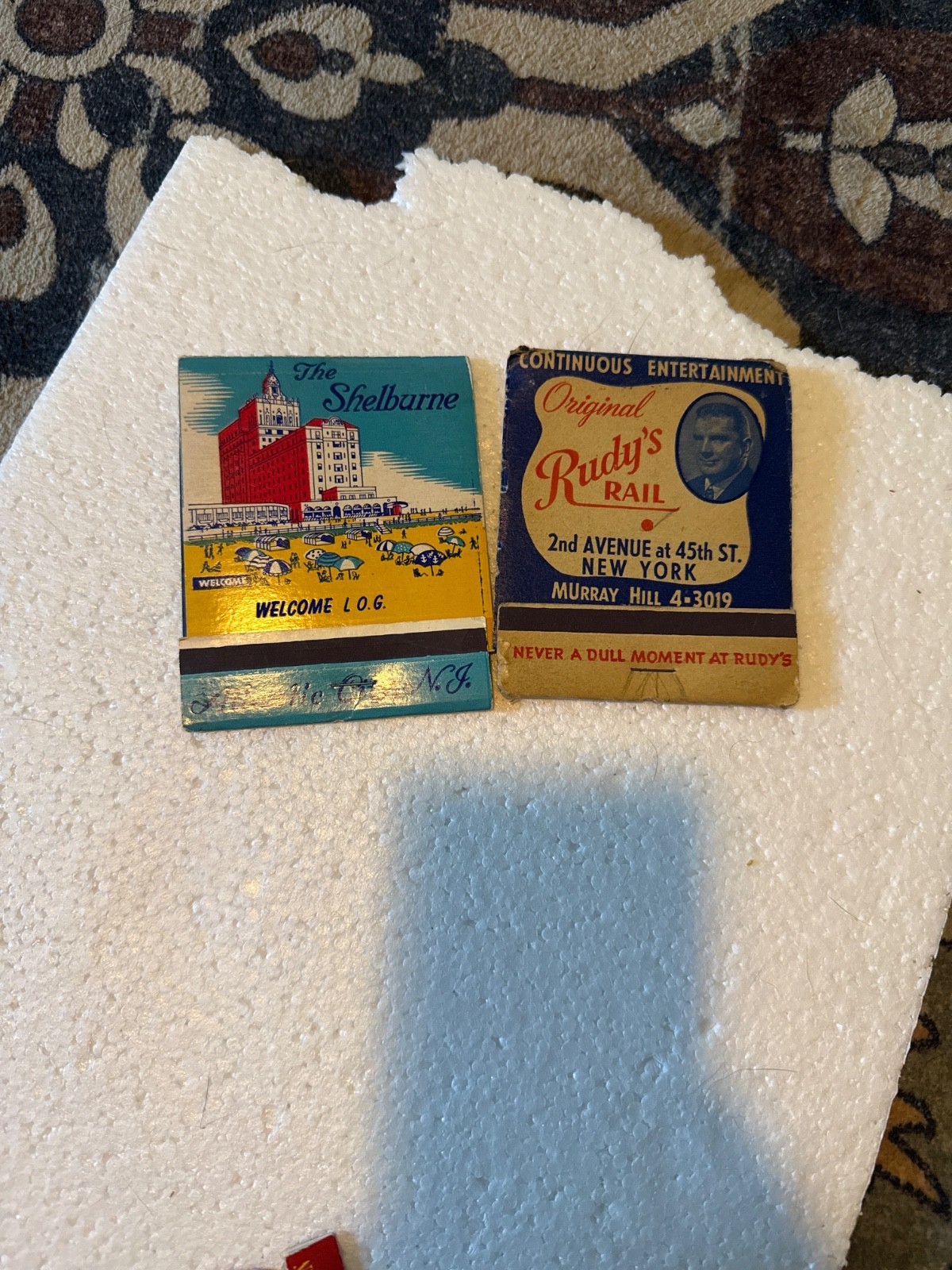 Vintage Matchbook Lot (2) Giant Shelburne Hotel Atlantic City & Rudys Rail NYC 5