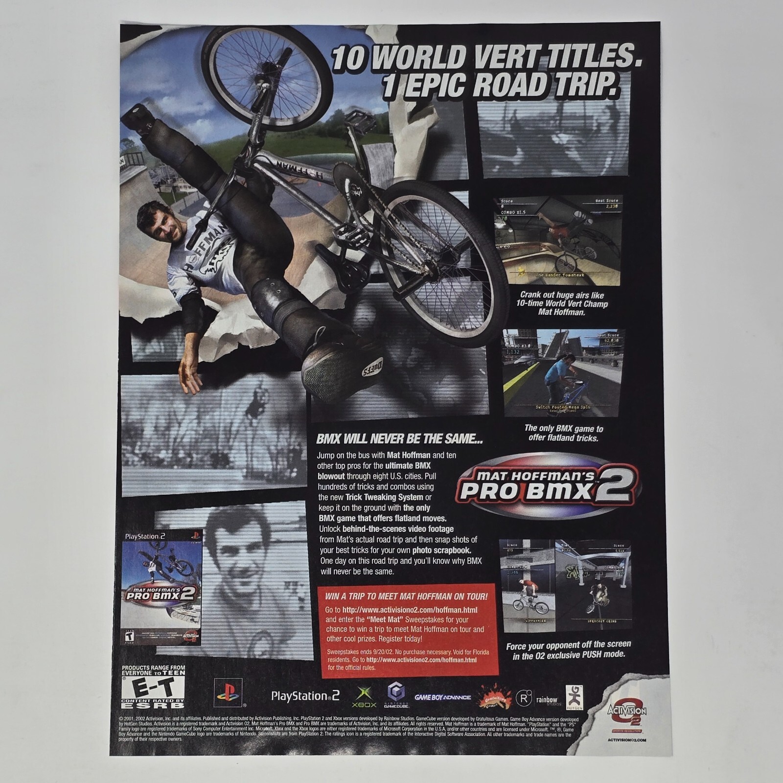 Mat Hoffman's Pro BMX 2 PS2 Xbox GameCube GameBoy Vert Print Ad/Poster Promo Art