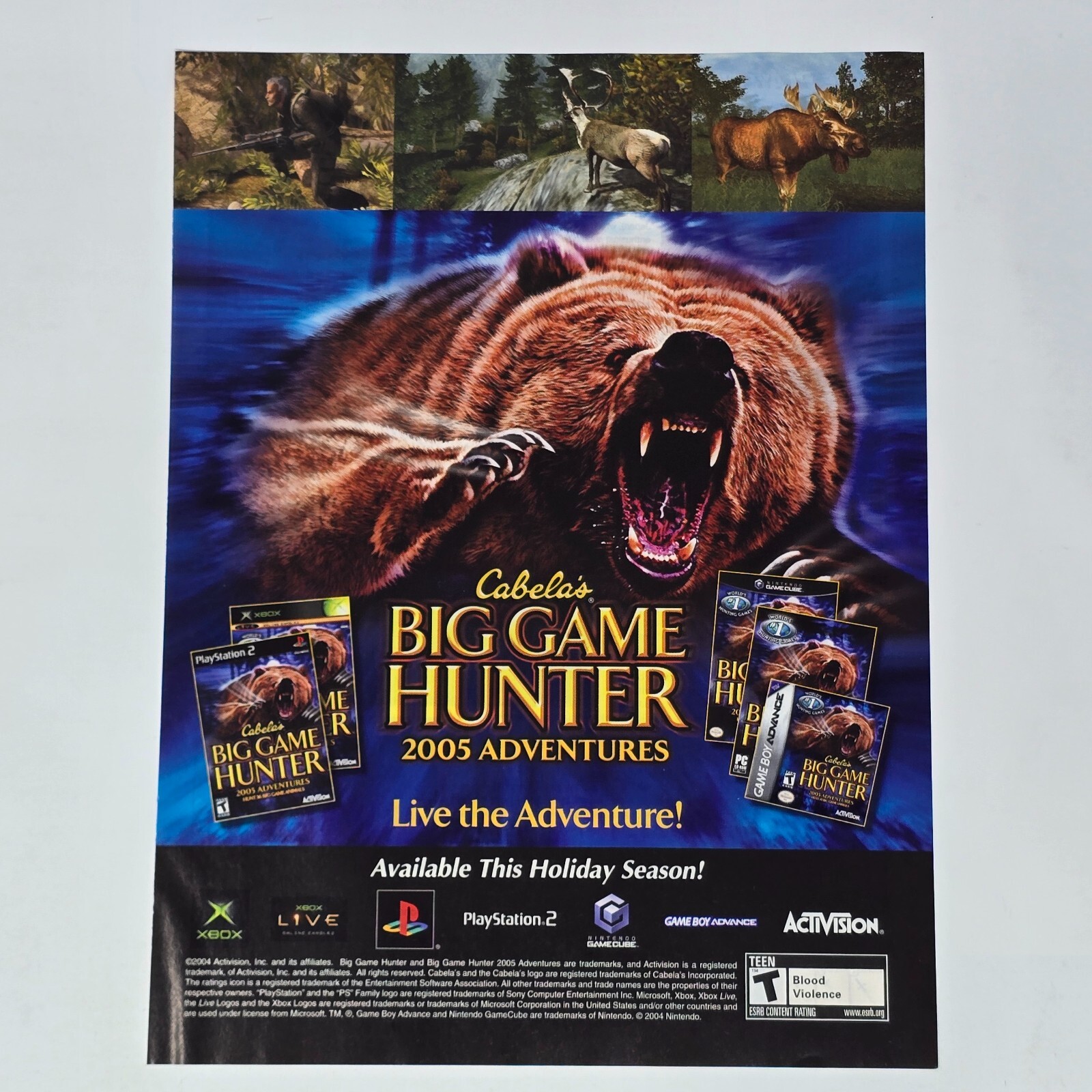 Cabela's Big Game Hunter 2005 Adventures PS2 Xbox GameCube Print Ad/Poster Art