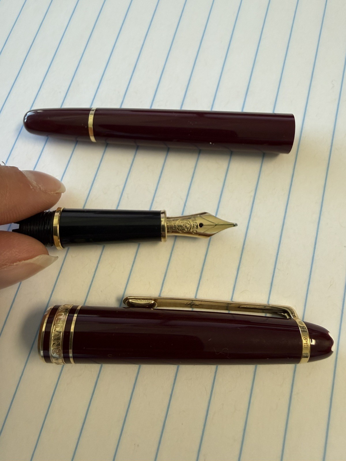 MONTBLANC 4810 MEISTERSTUCK 14K-585 FOUNTAIN VINTAGE RED BROKEN FOR PARTS/REPAIR