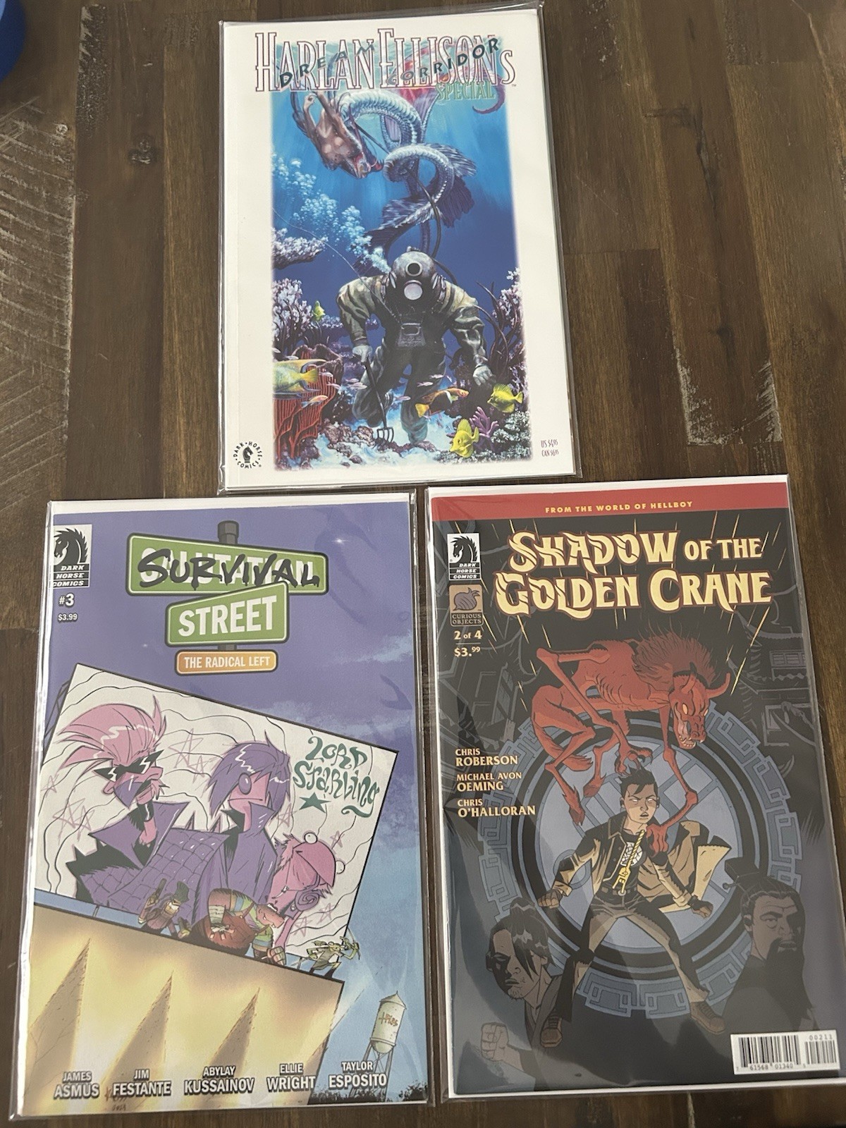 Dark Horse, Survival Street #3,Shadow of Golden Crane #2, Harlans Dream Corridor