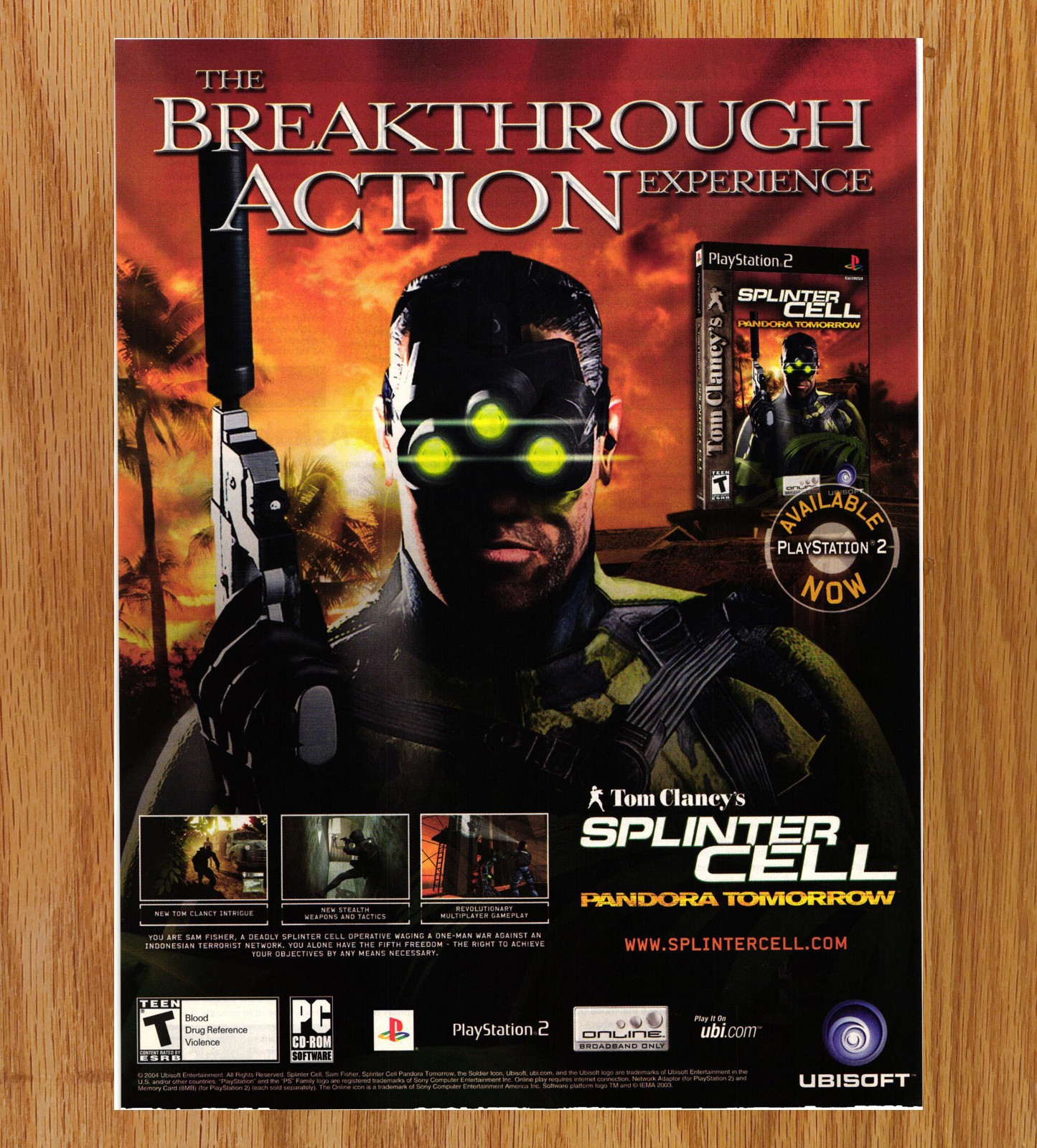 Tom Clancy\'s Splinter Cell Pandora Tomorrow - Video Game Print Ads Poster 2004