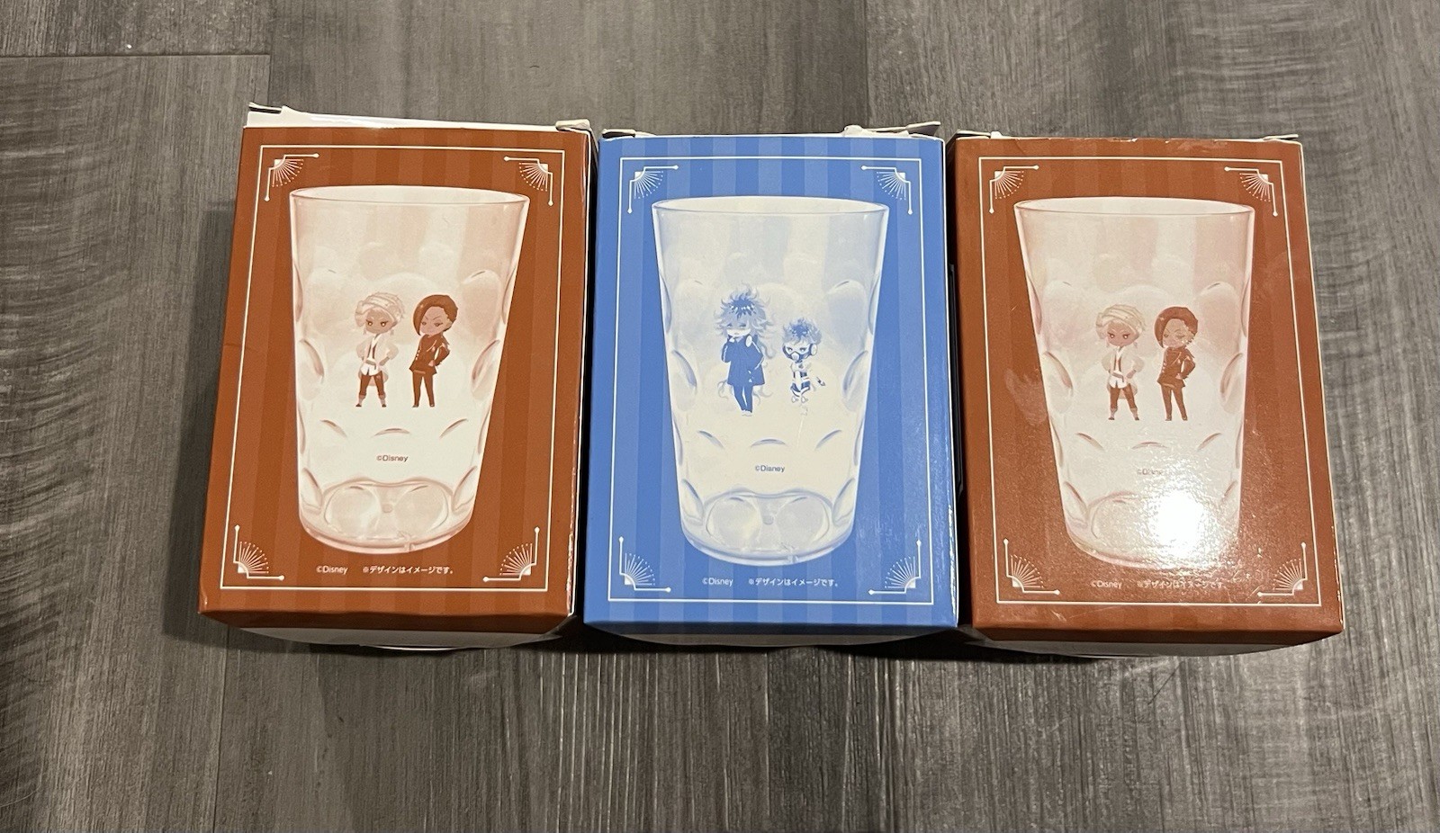 Lot Of 3 Disney Twisted Wonderland Original Clear Cup Kirin Japanese Import