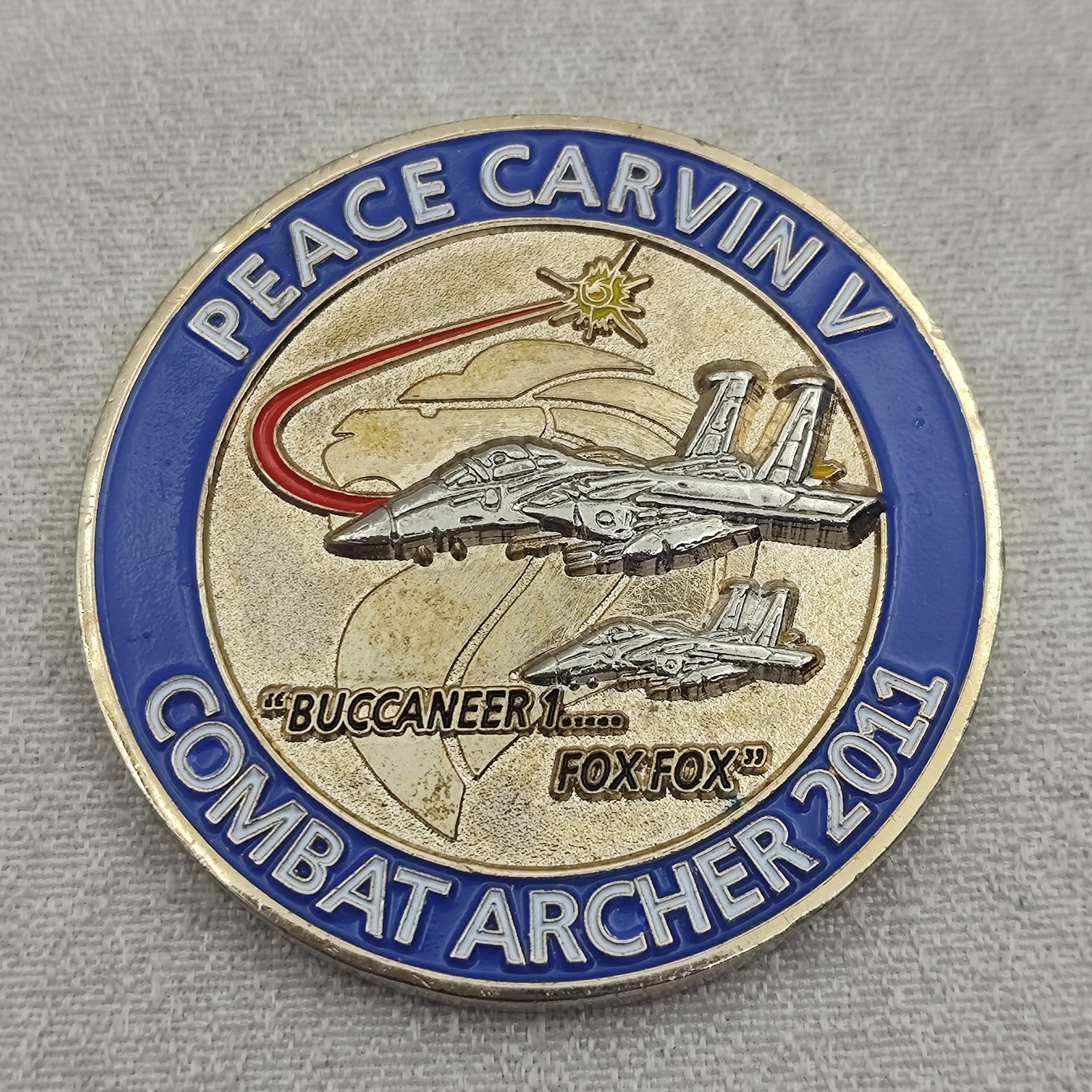 Peace Carvin V Combat Archer 2011 F-15 SG 1ST AIM 9X 1ST AIM 120 Challenge Coin