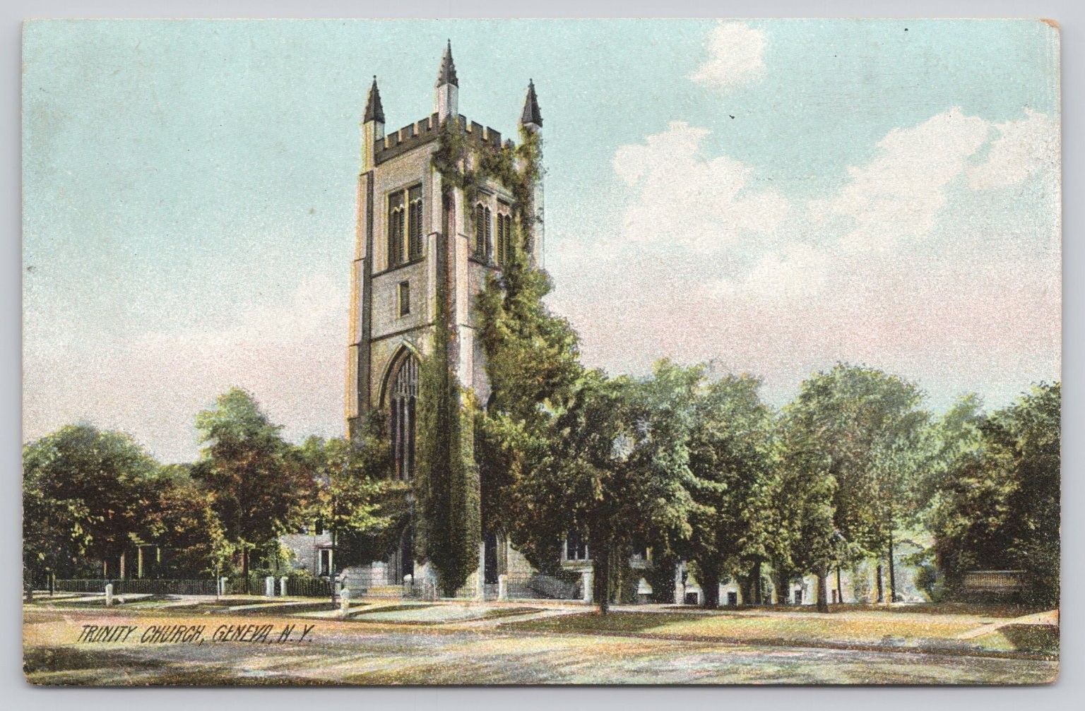 Vintage Trinity Church Geneva NY Postcard Rotograph Co. Printed Germany