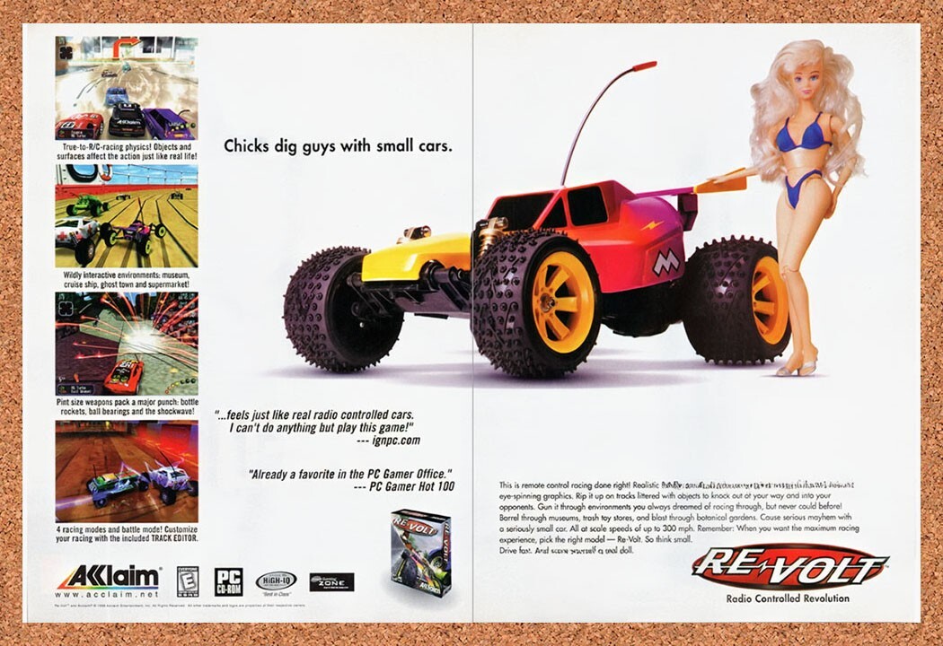 1998 Re-Volt PC Original Advertisement / Retro Wall Art v4