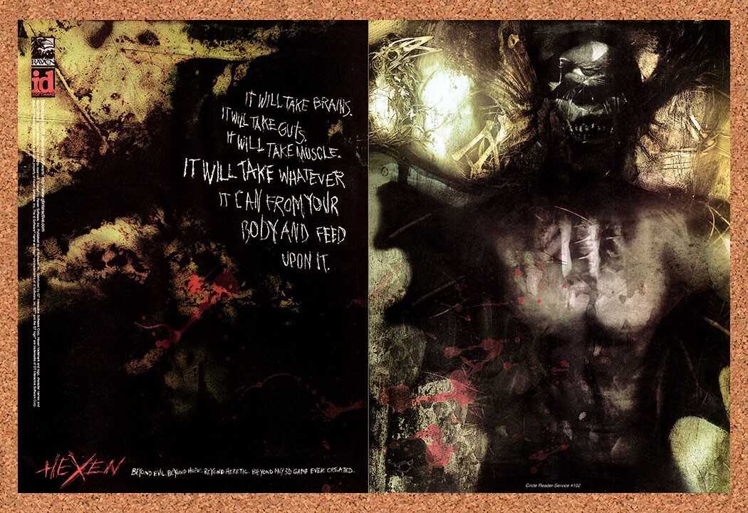 1996 Hexen PC Original Advertisement / Retro Promo v2