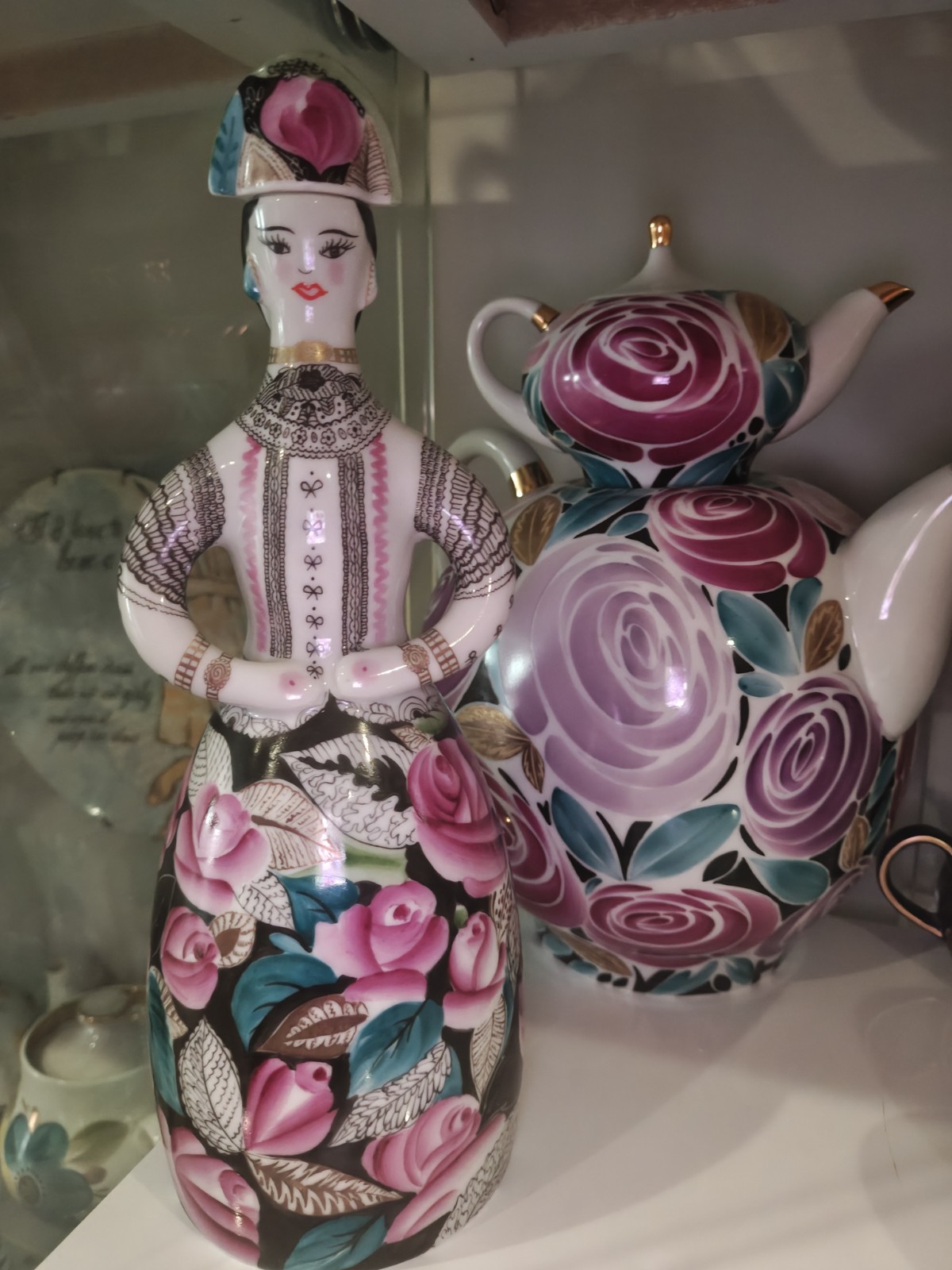 Lomonosov LFZ USSR Soviet Porcelain Bottle Decanter