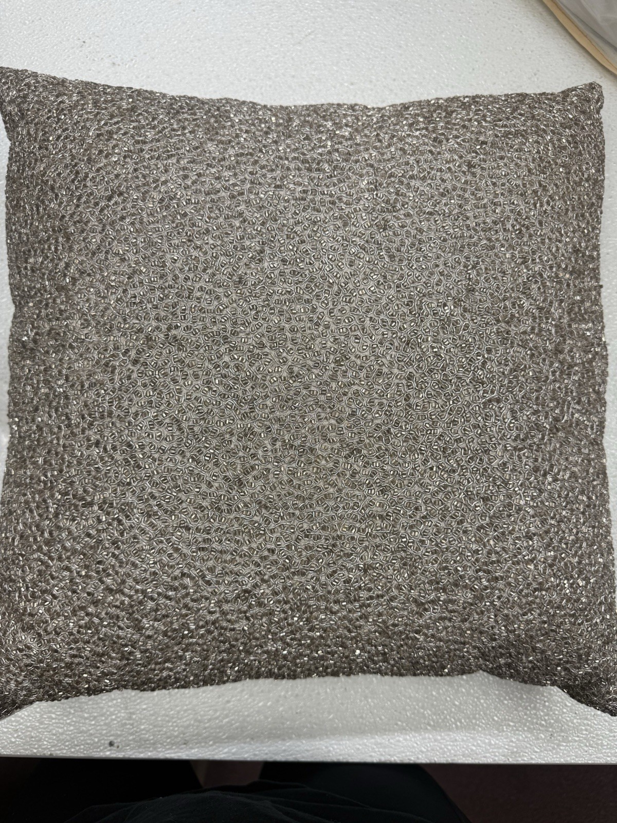 Hudson Park Deco Step Decor Pillow Taupe New