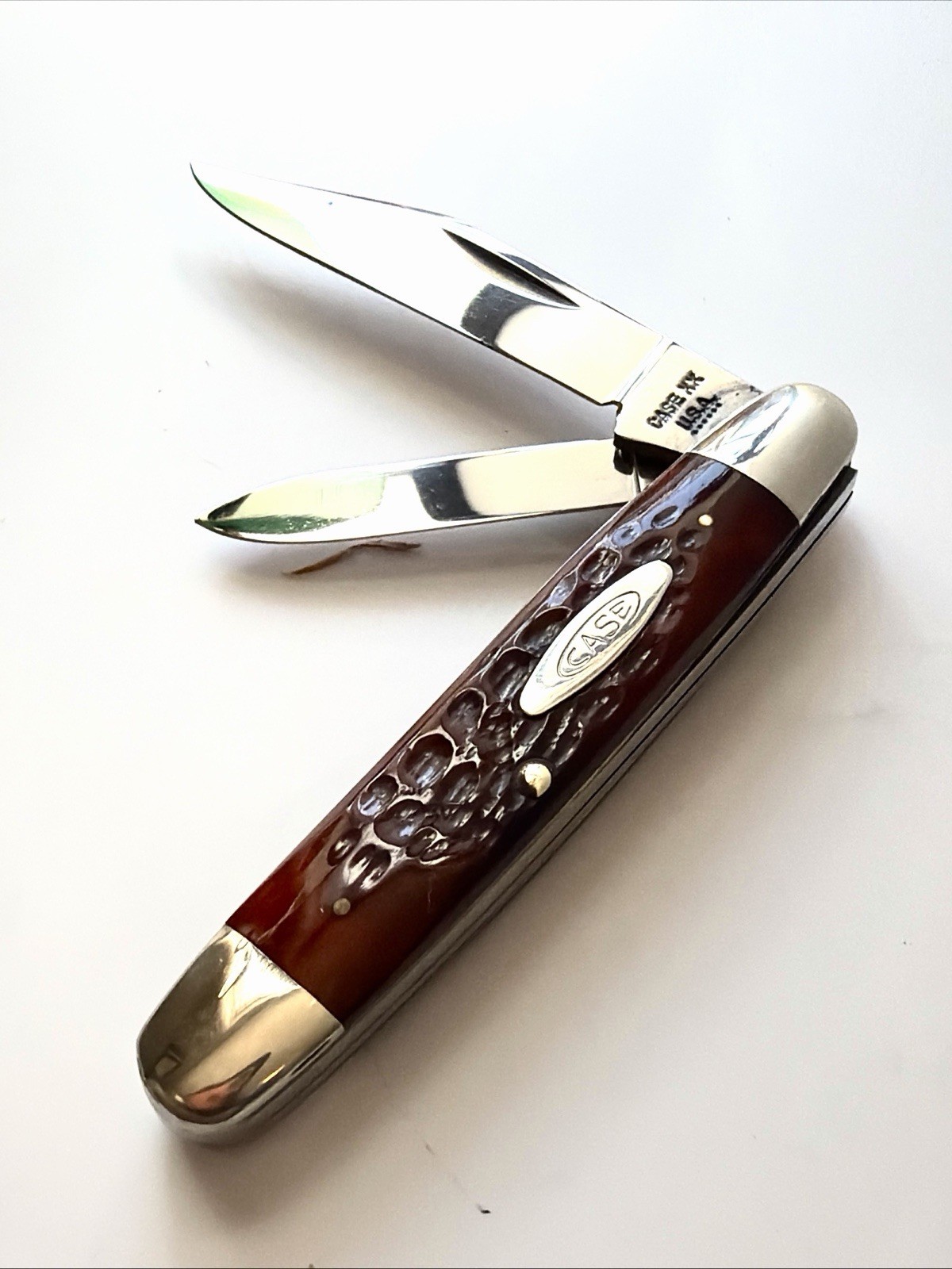 Case XX 1974 Beautiful Red Bone Equal End Jack Knife Unused *MINT*