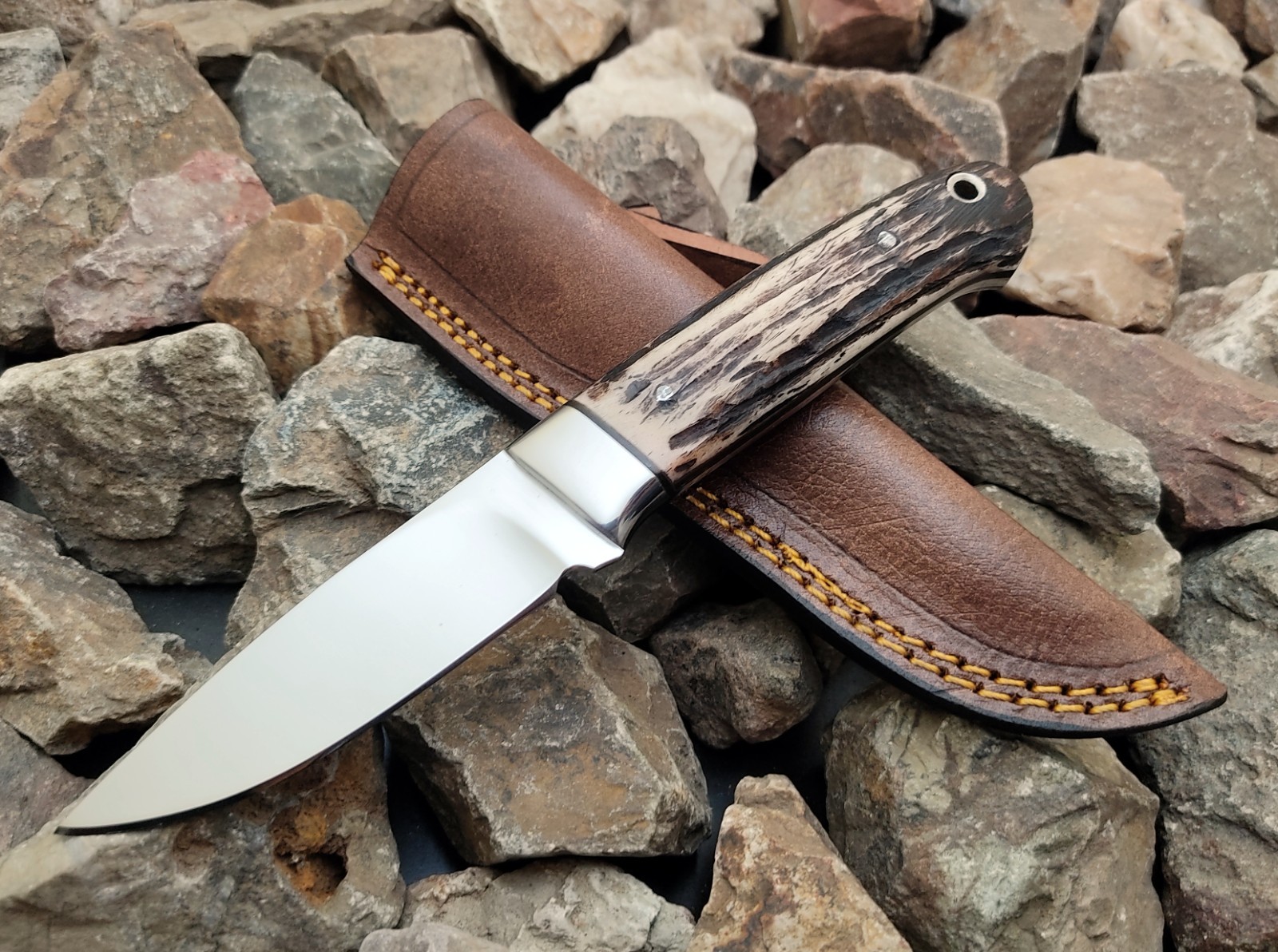 Custom Handmade Stainless Steel Hunting Camping Survival EDC Knife W/Bone Handle
