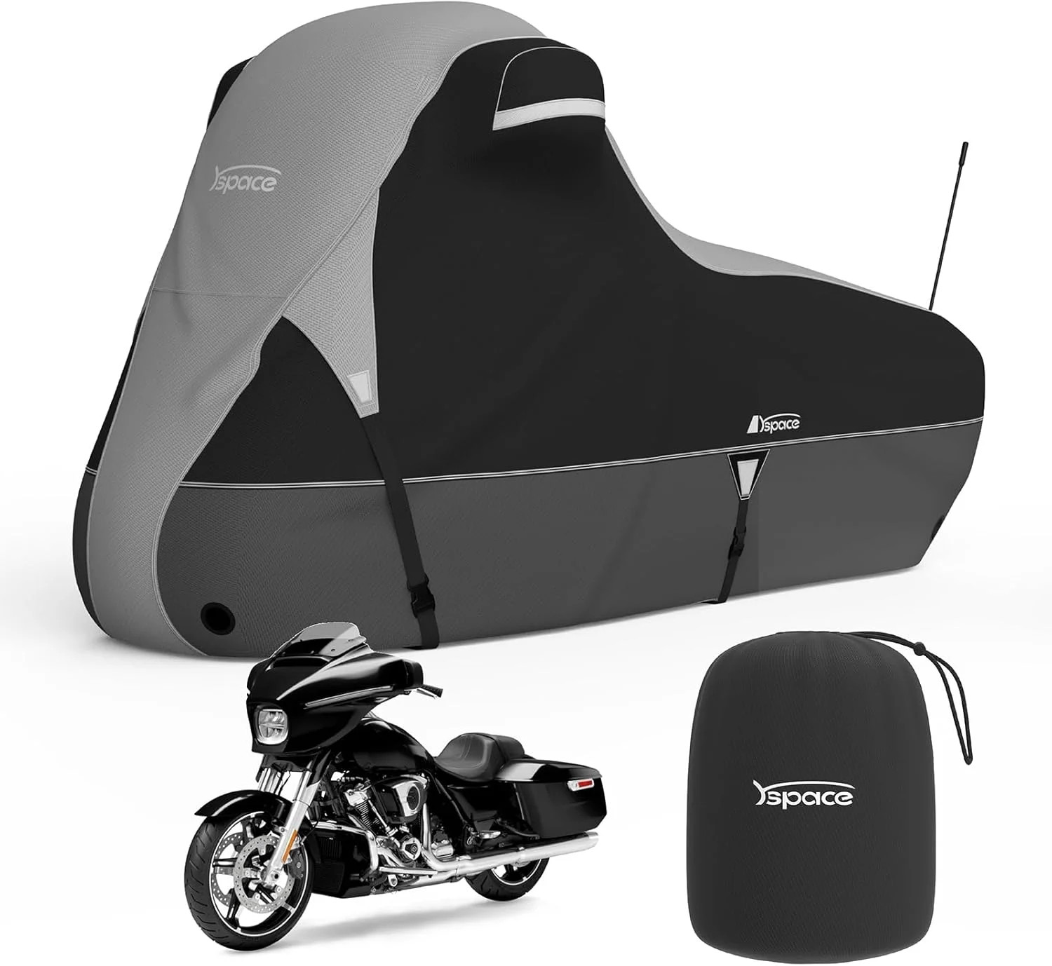 600D Waterproof Motorcycle Cover for Harley Touring Road Glide Street Glide