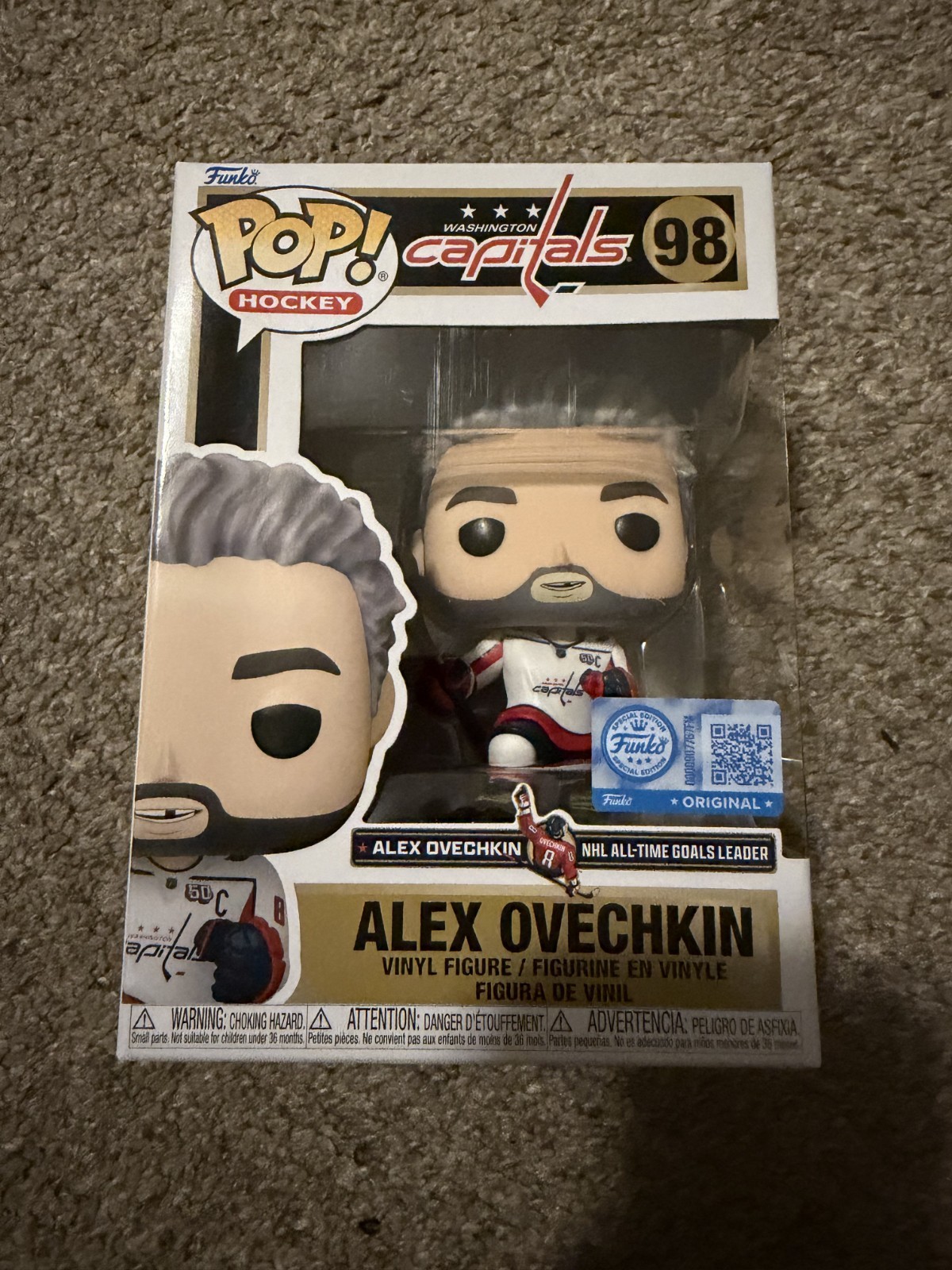 Funko NHL 98 Alex Ovechkin NHL All Time Goals Leader Fanatics Exclusive In Hand
