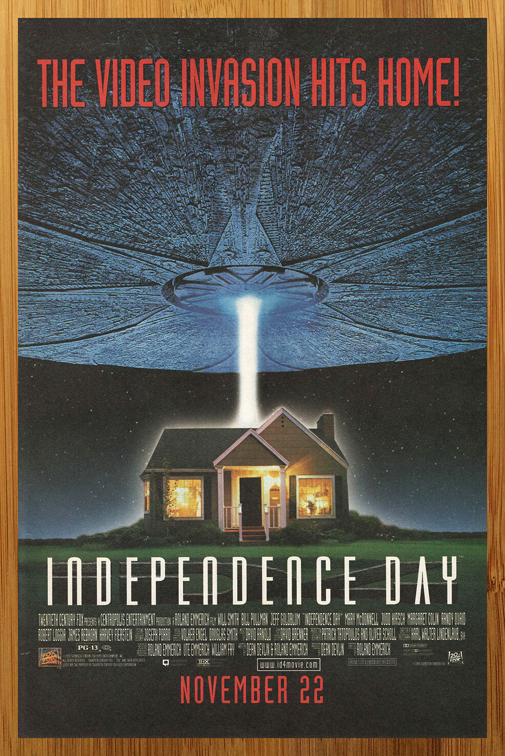 1996 ID4 Independence Day Movie Print Ad/Poster Will Smith VHS Video Promo 90s