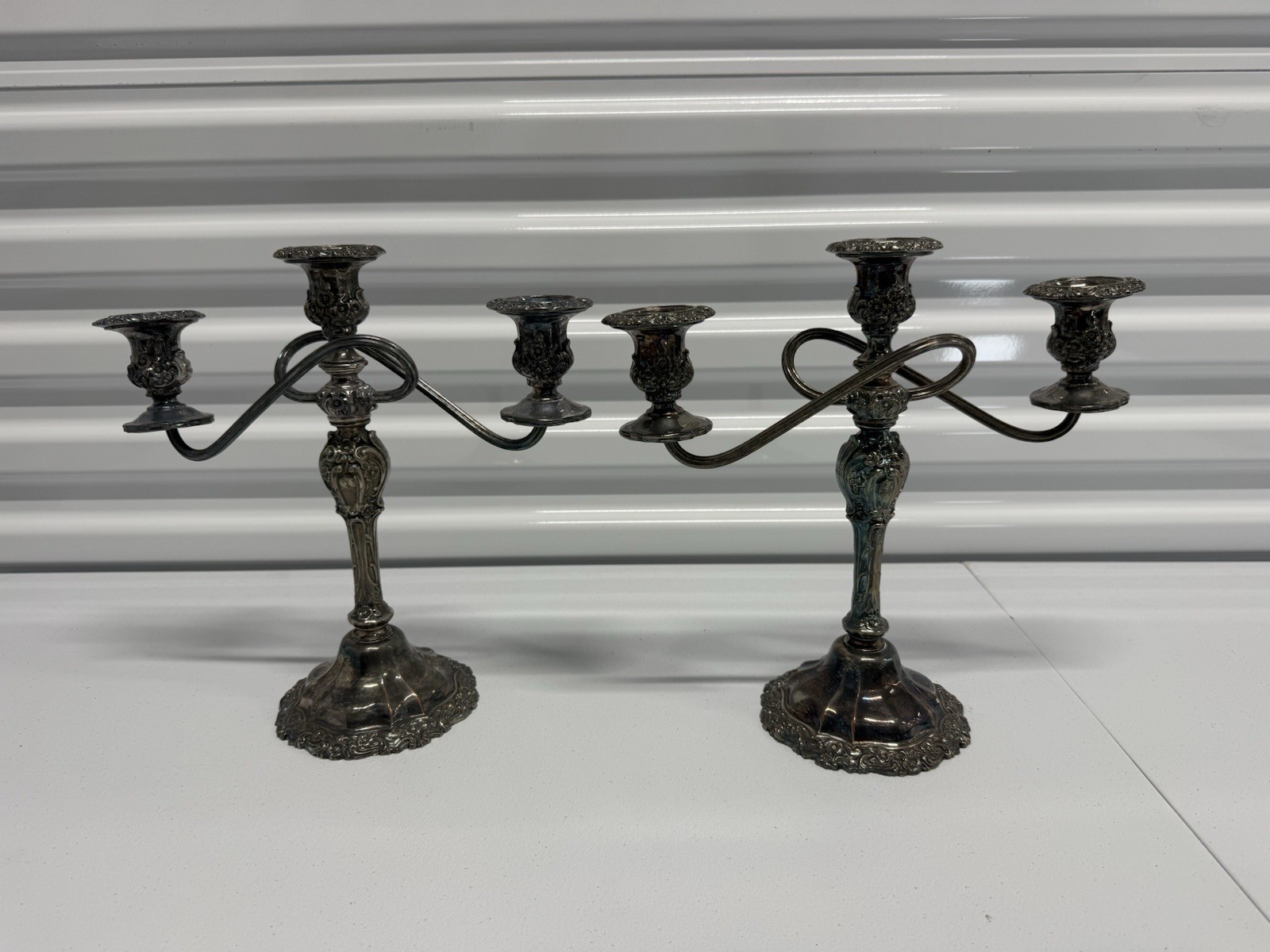 Rare Pair Of Caesars Palace Candelabra Las Vegas Casinos Silverplate 11