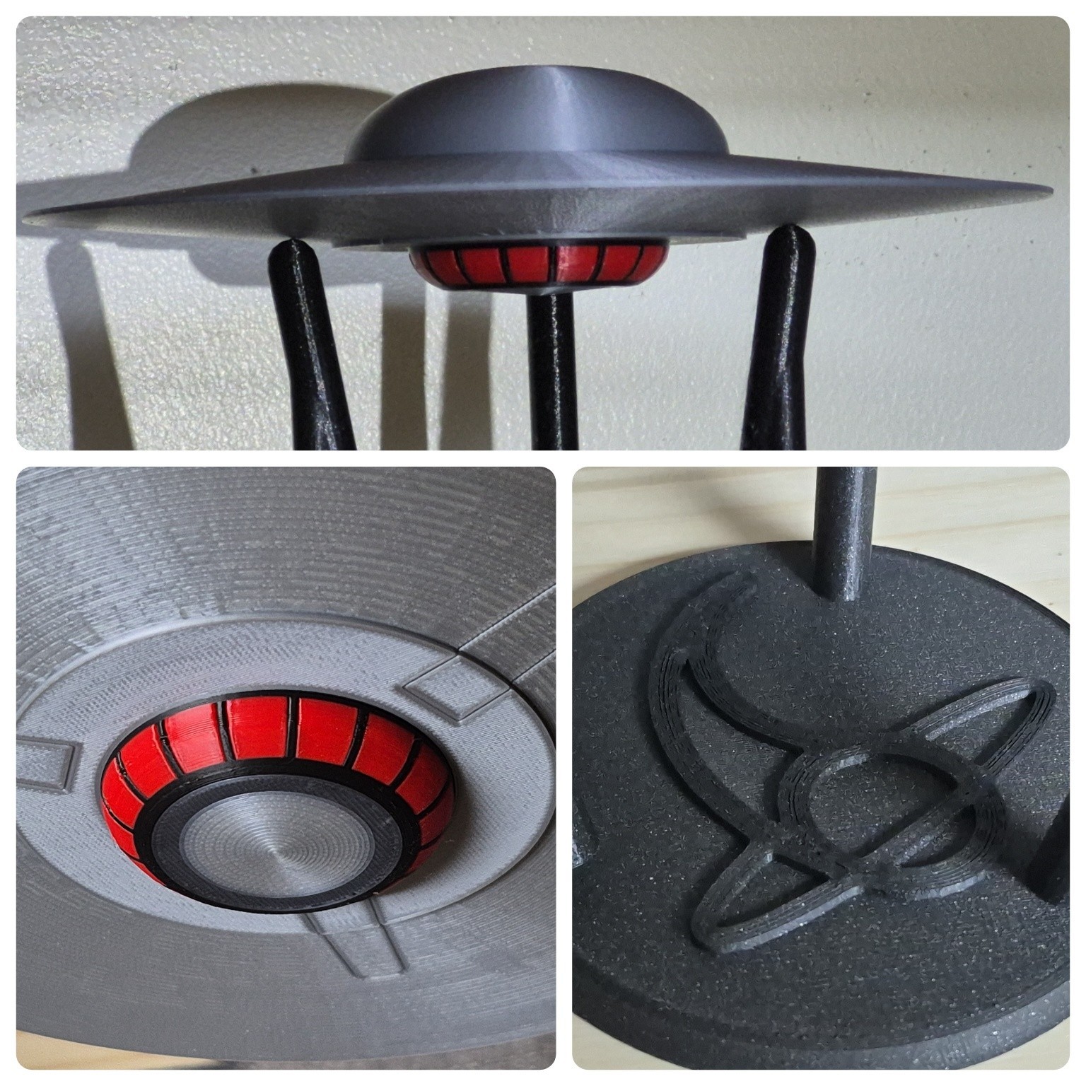 C-57D UFO/Flying Saucer (from Forbidden Planet) - Silver - In Flight - Large