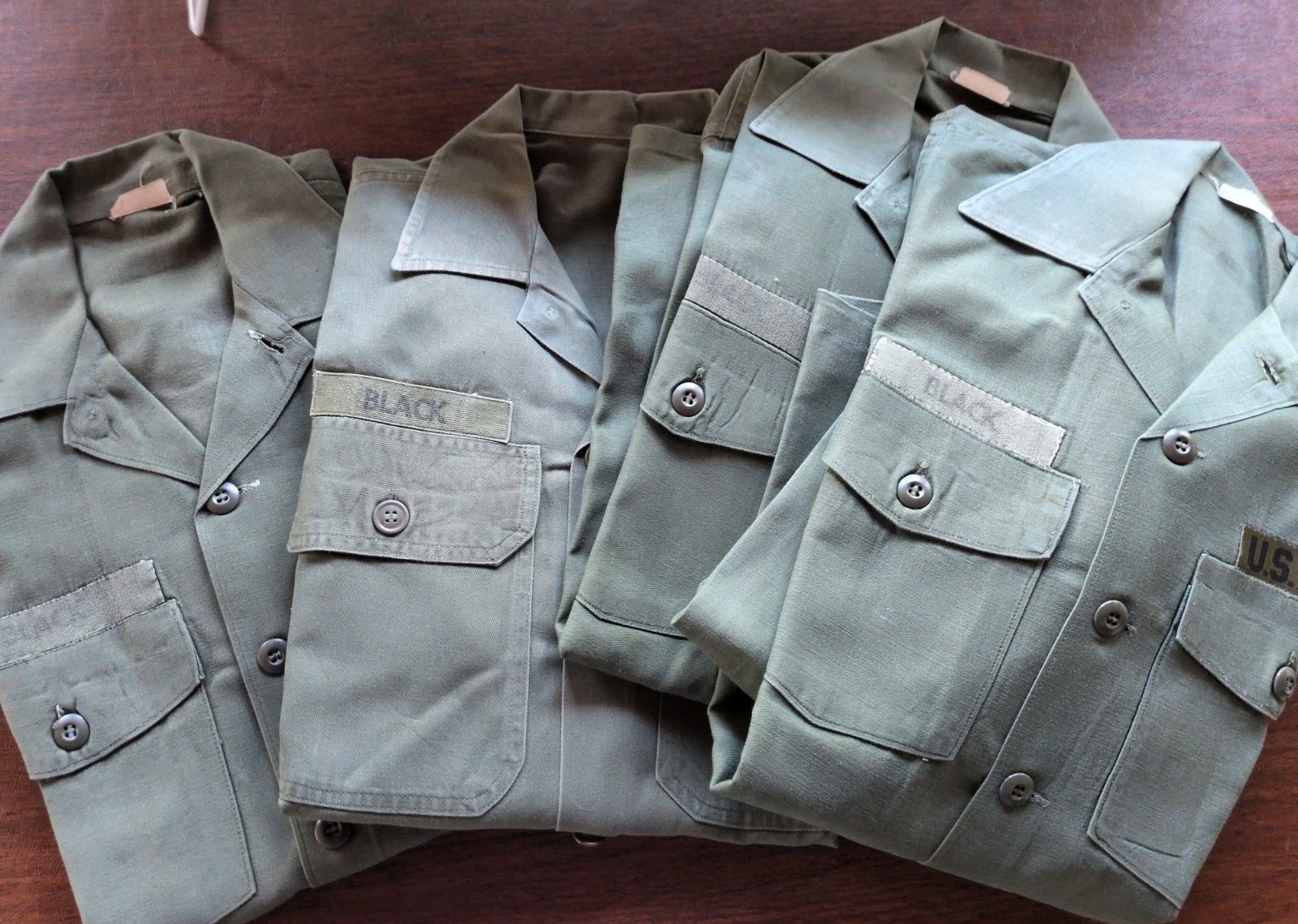 Vintage Lot Of 4 Vietnam Era US Army Men\'s Long Sleeve Shirt  Lot Of 4 