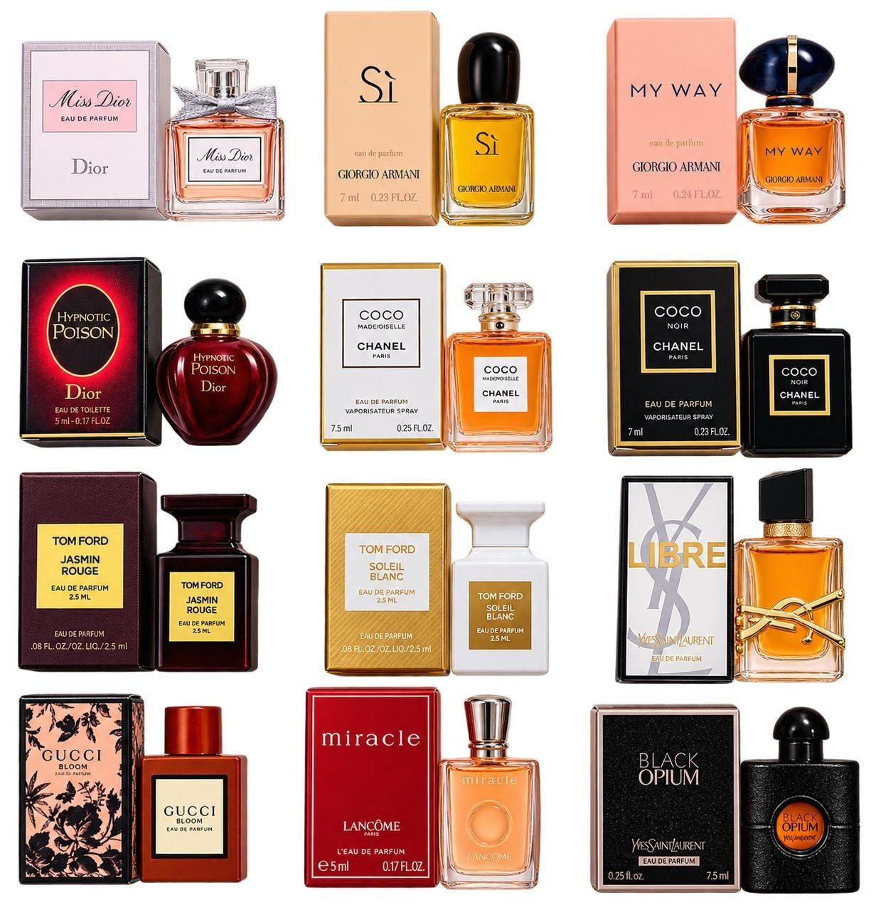 12 Mixed Brands Mini Perfumes Miniatures.....5ml, 7ml, 7.5ml