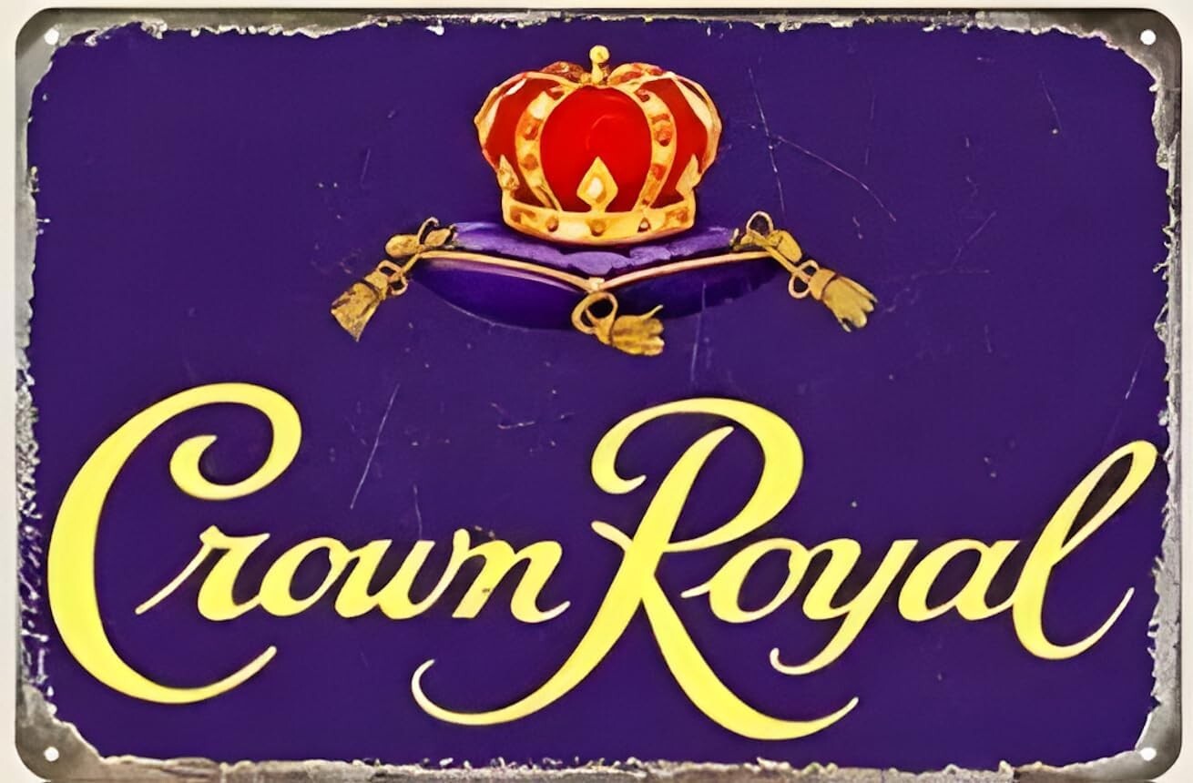 Vintage Crown Royal Metal Tin Sign 8x12 Iron Wall Hanging Plaque Garage Decor US