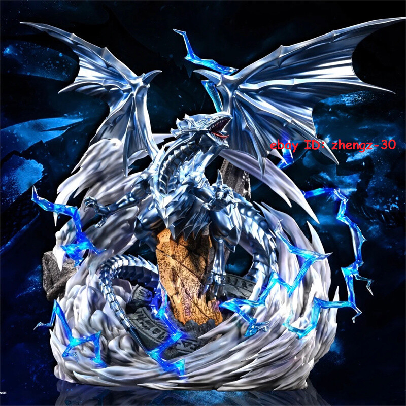 Game Yu-Gi-Oh Blue-Eyes White Dragon 35cm PVC GK Figure Painted Statue Model