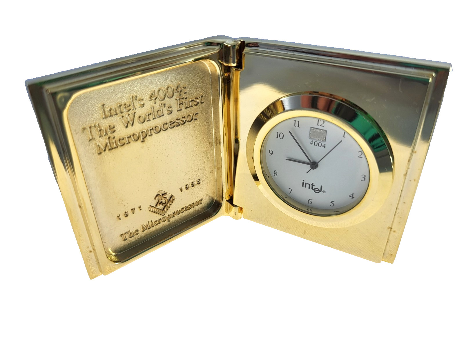 Intel 4004 CPU clock 1996 anniversary vintage
