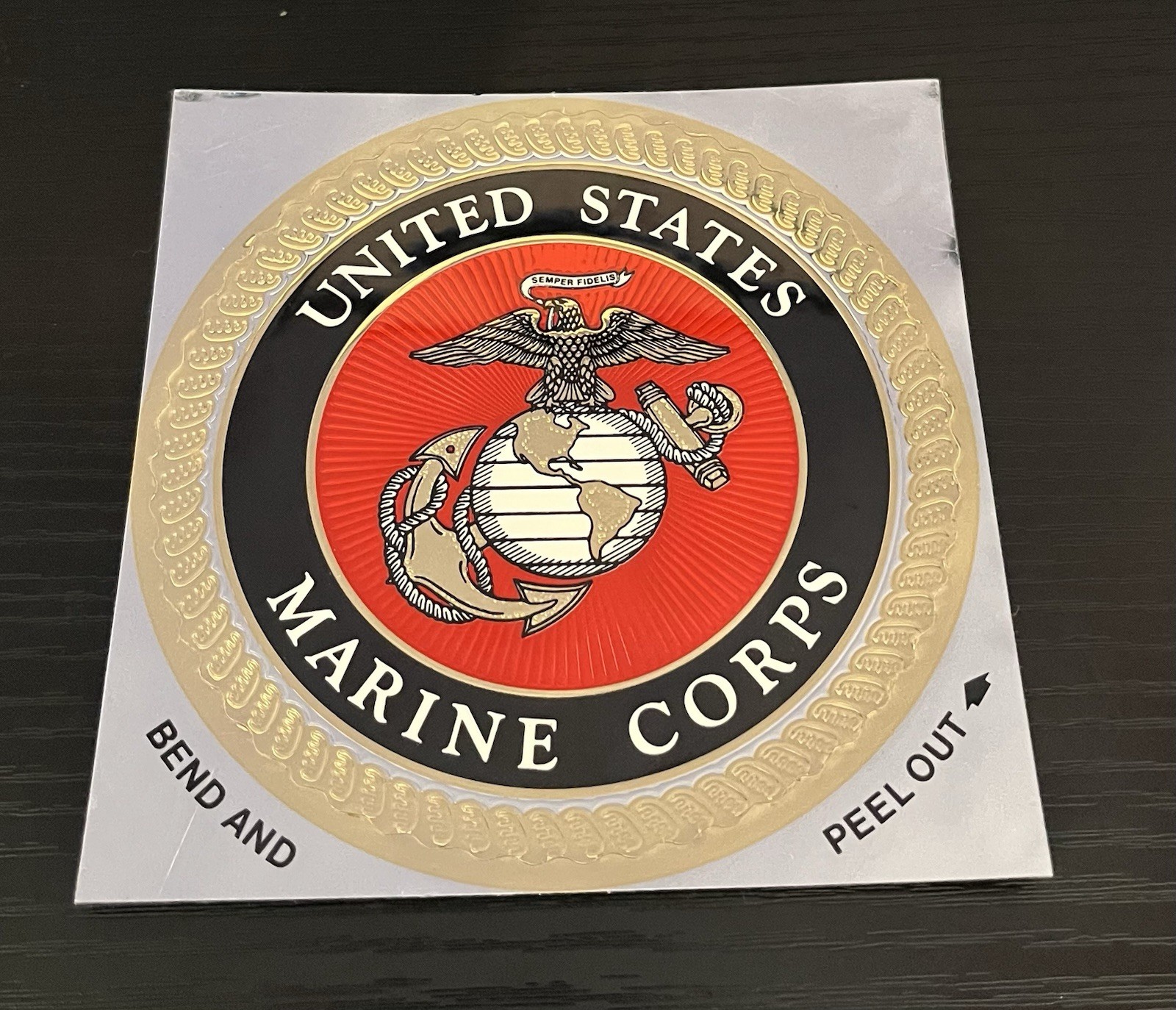 United States Marine Corps Round 4 inch foil Emblem Sticker Decal Militaria USMC