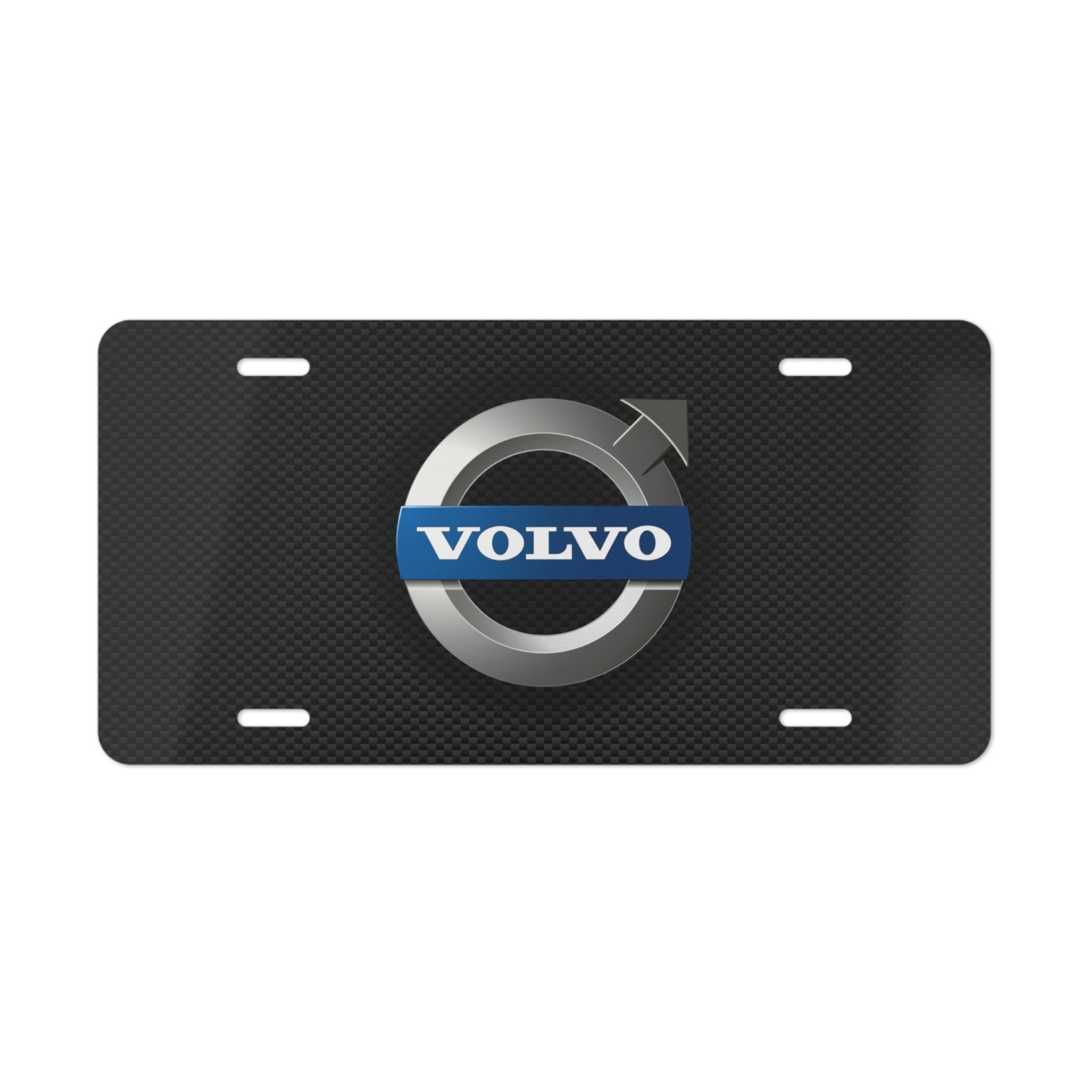 Volvo, License Plate Auto Car Tag Metal Aluminum (Carbon Fiber Simulation)