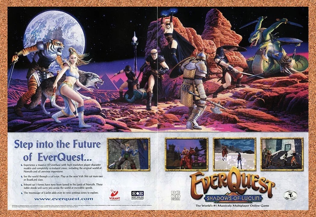 2001 EverQuest Shadows Of Luclin PC Original Advertisement / Retro Promo v2