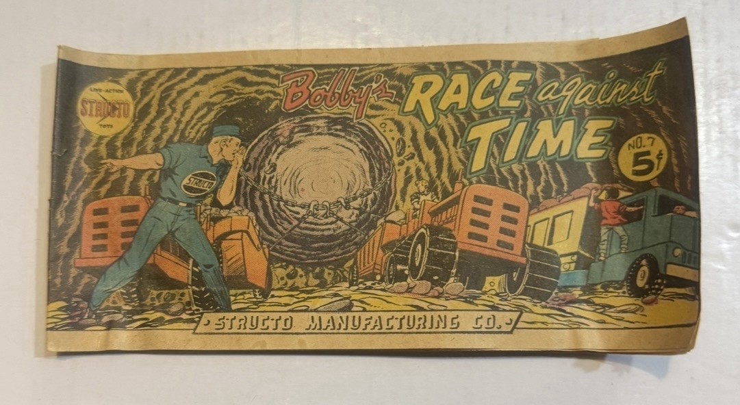 VINTAGE 1957 BOBBYS RACE AGAINST TIME STRUCTO MFG MINI COMIC - RARE