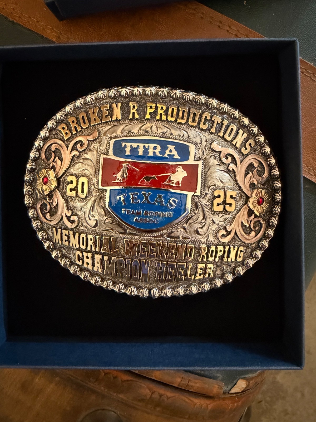 team roping trophy buckles texas