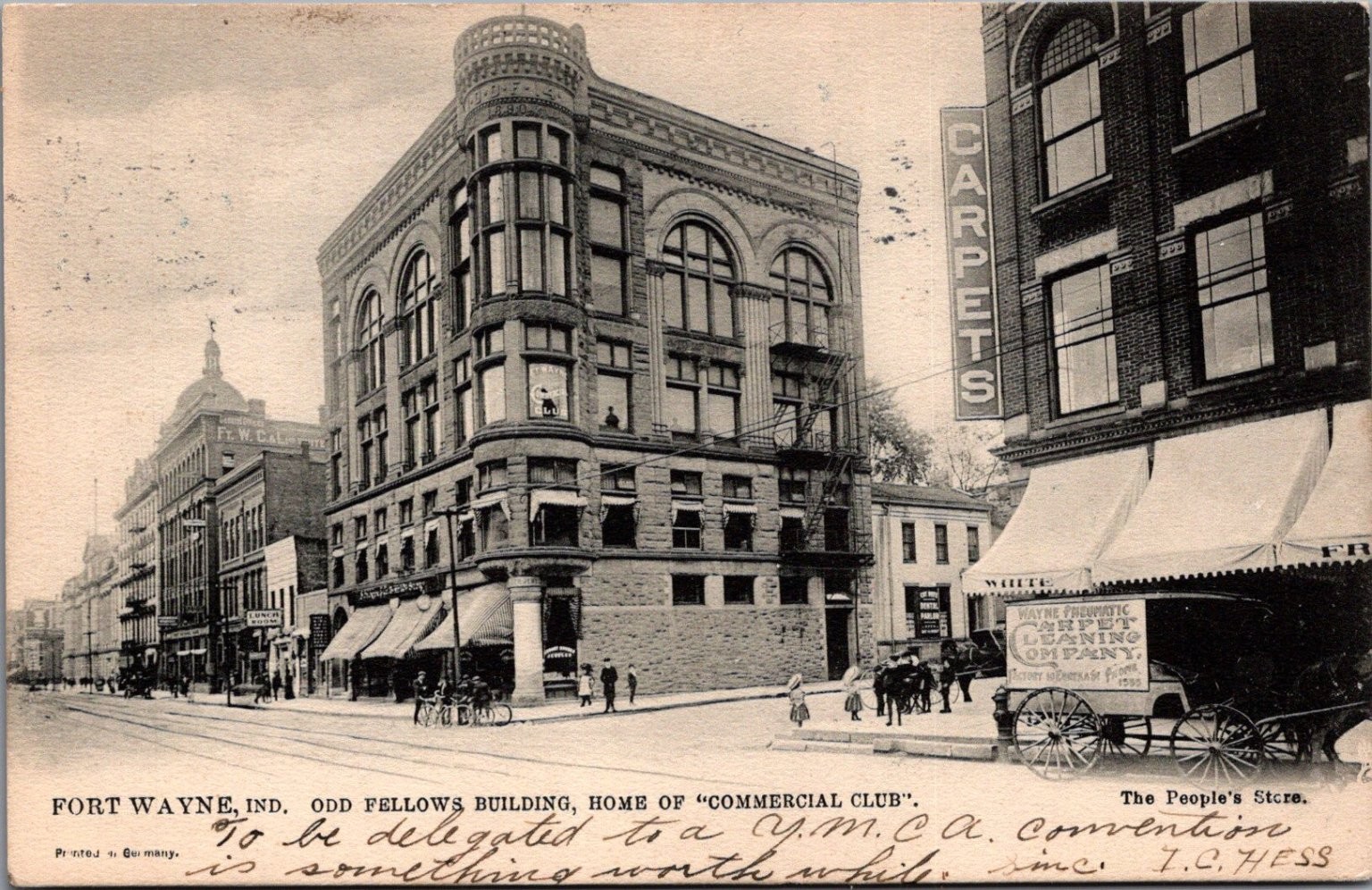 Fort Wayne, IN Odd Fellows Bldg Commercial Club 1906 Raphael Tuck Postcard