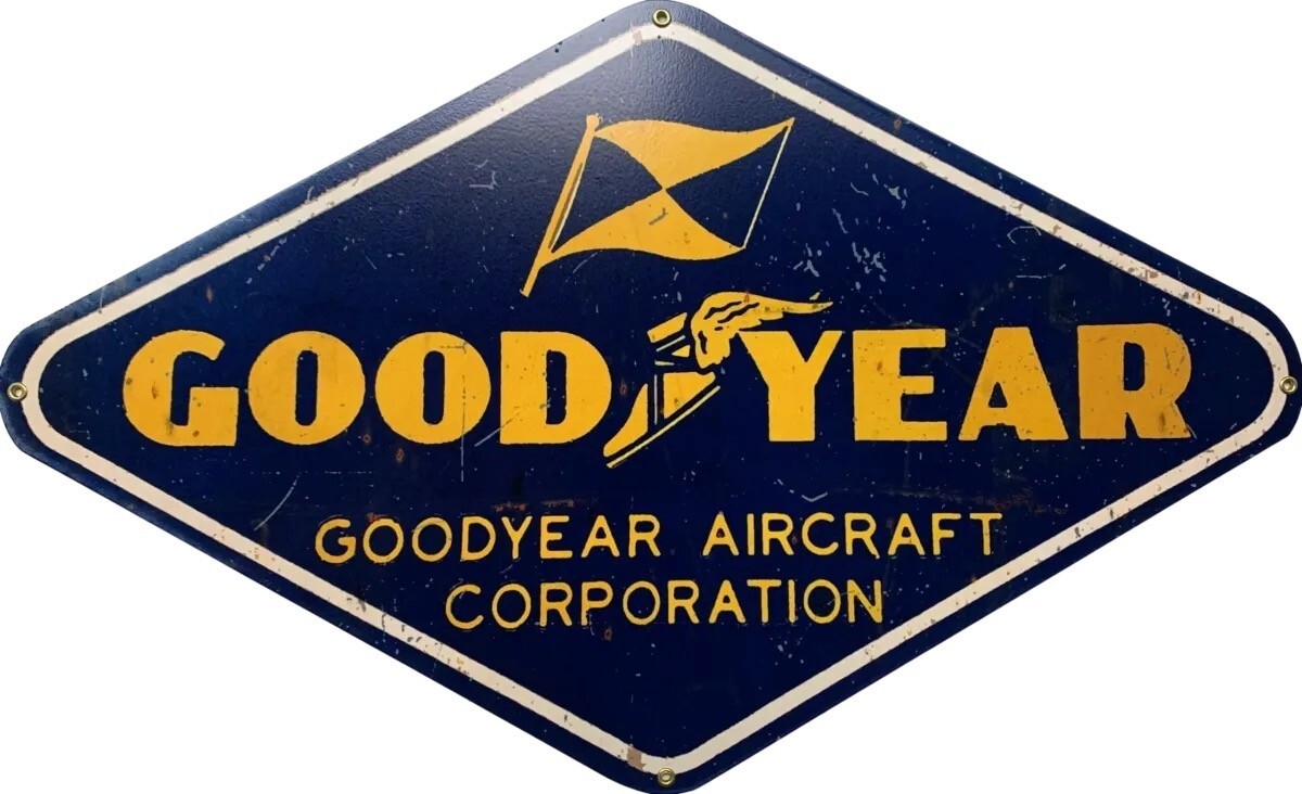 Goodyear Aircraft Corporation Metal Sign, F4U Corsair,  Goodyear Duck  SIG-0613