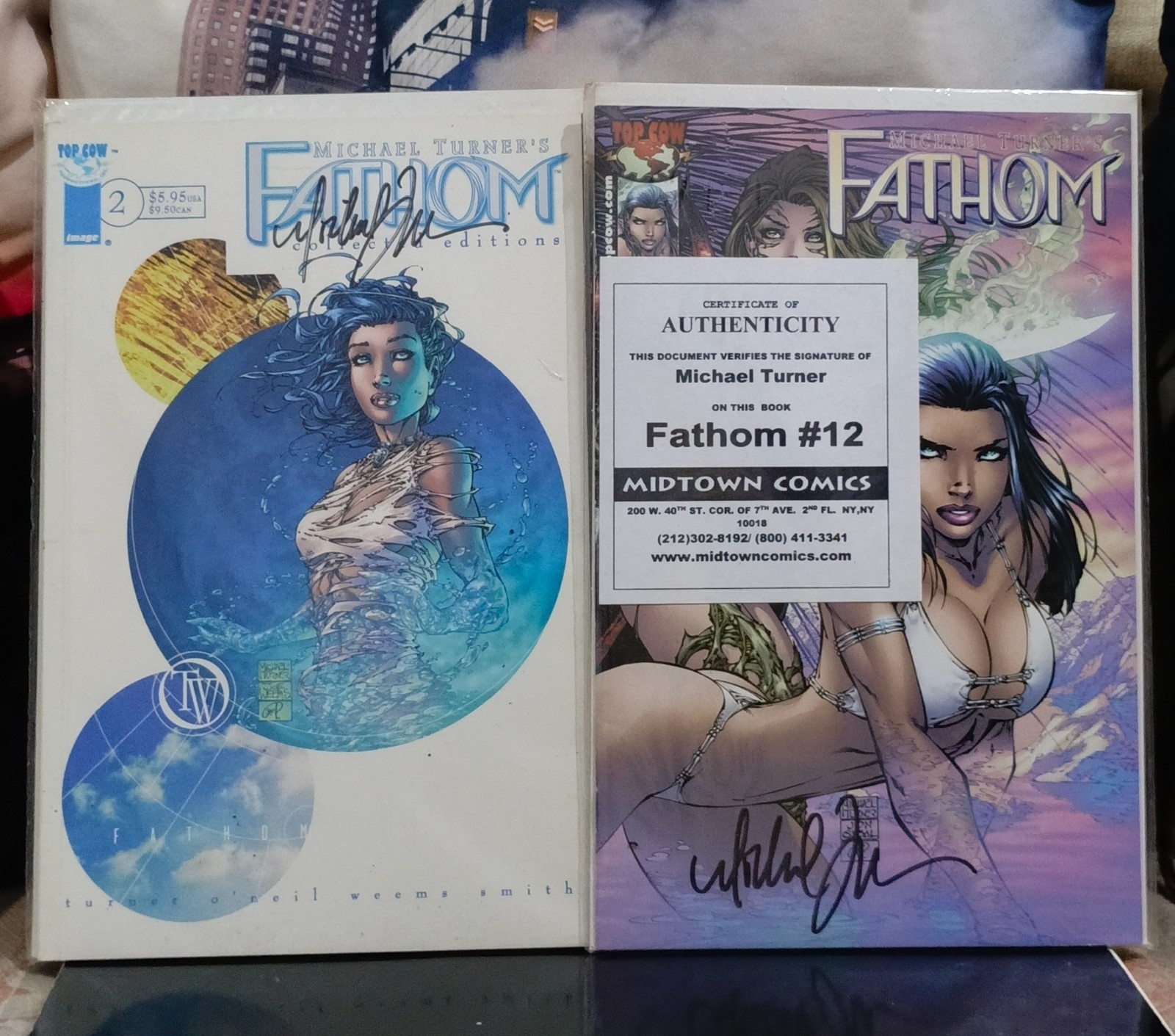 FATHOM : TPB #2 (1999) & FATHOM #12 Witchblade (2000) ALL SIGNED Michael Turner