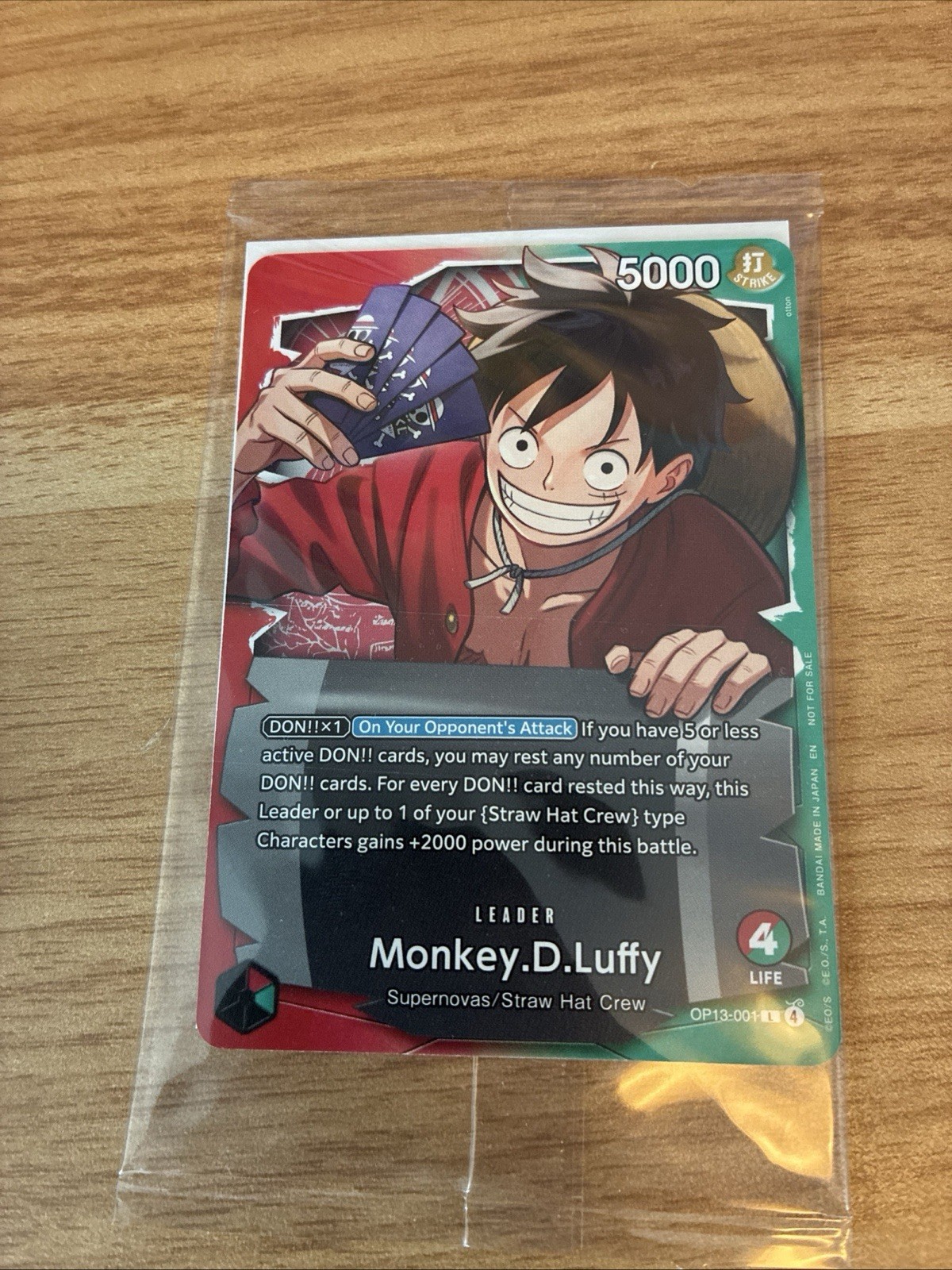 One Piece TCG English Ichiban Kuji Monkey D. Luffy Promo (OP13-001) Sealed