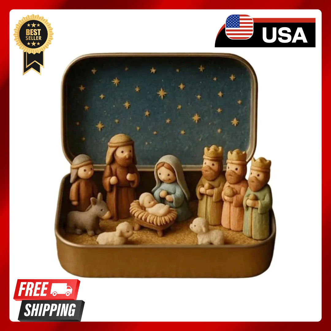 Mini Christmas Nativity Scene Set Portable Pocket Size Holiday Decoration