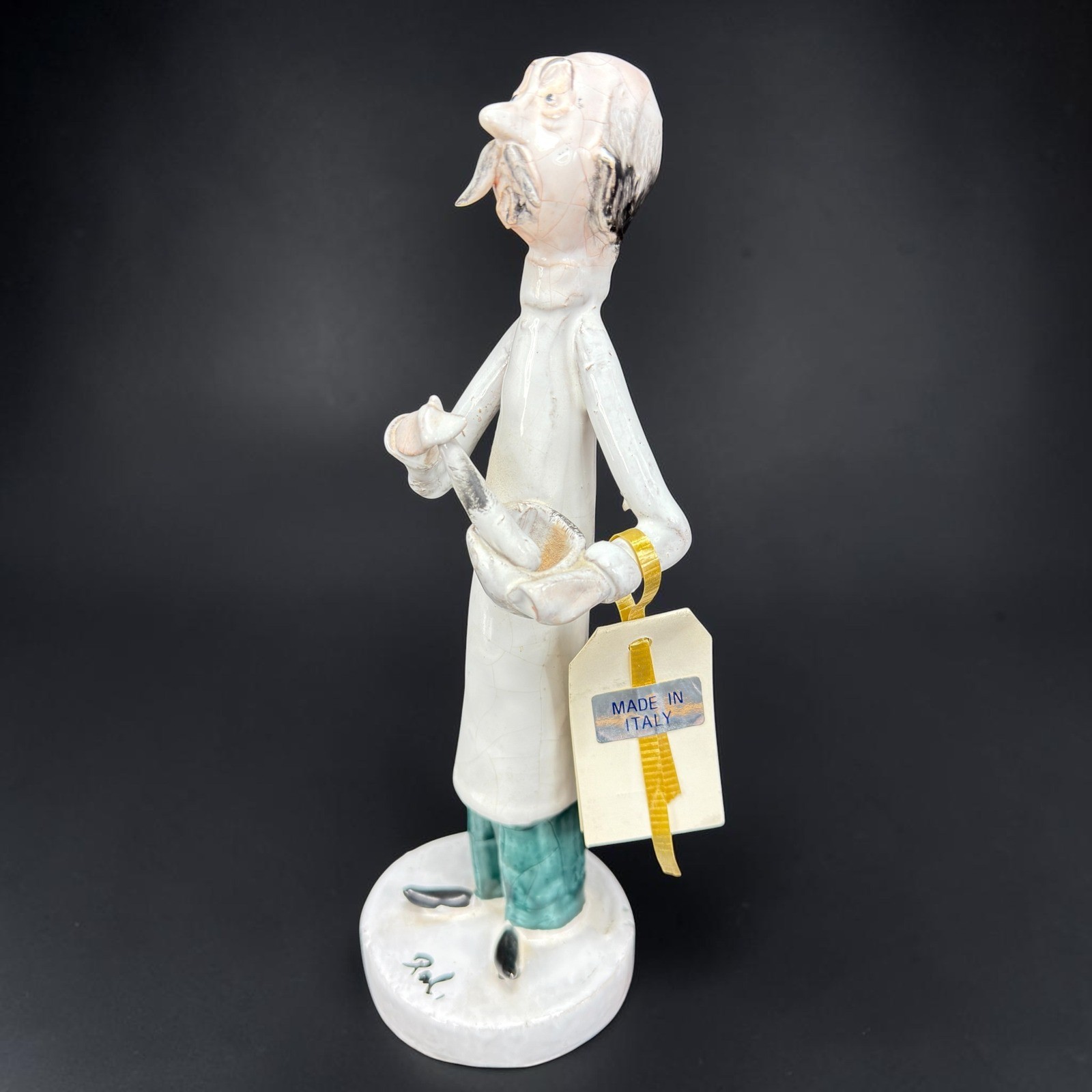 Vintage SCAT Ceramica di Poli Cesare Italy Pharmacist Figurine 8in 3002
