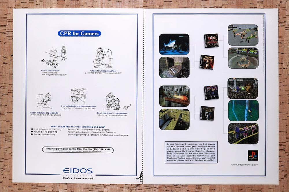 1997 Eidos PS1 Games Original Advertisement / Retro Wall Art v8